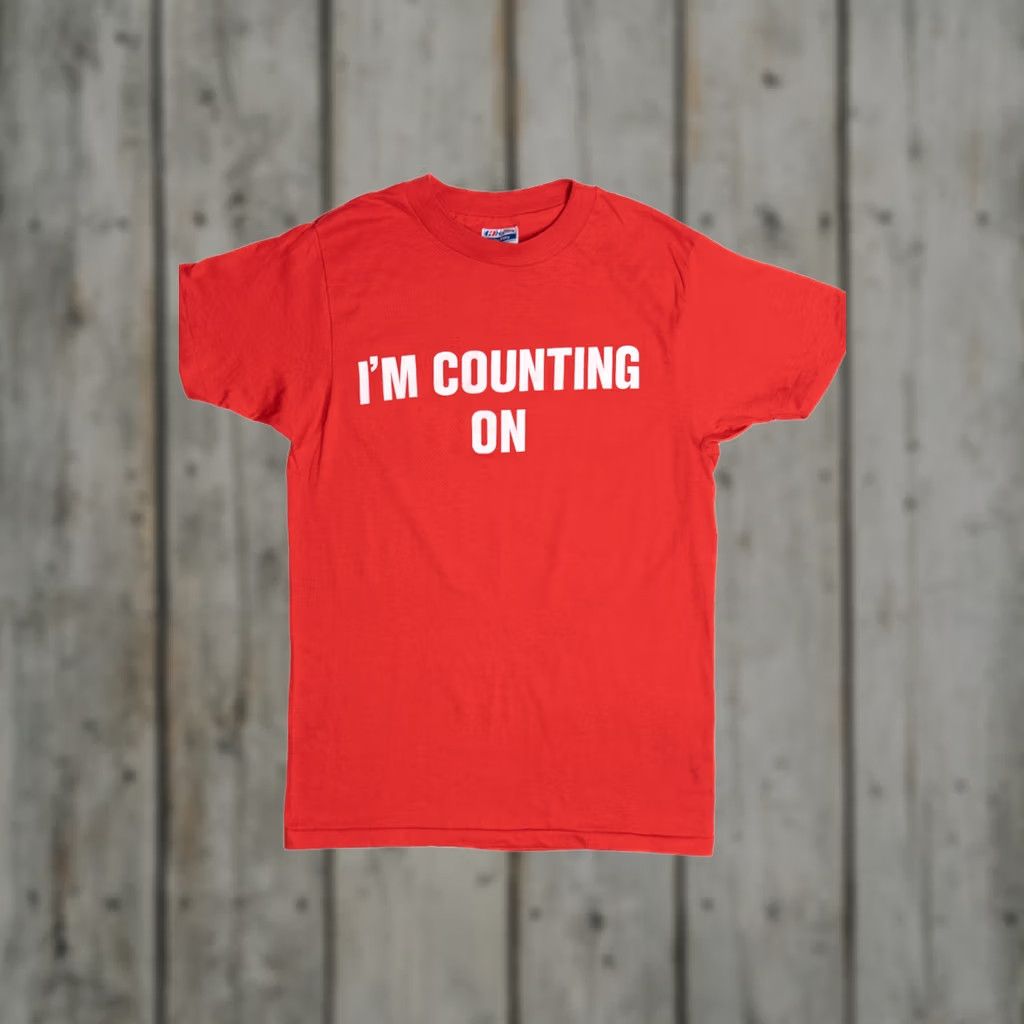 Hanes VINTAGE Hanes T-Shirt 1990s I'm Counting On Malco South Pasadena Red Medium Unisex Adults Cotton Polyester Shirt Mens Women Girls Boys Size US M / EU 48-50 / 2 - 1 Thumbnail