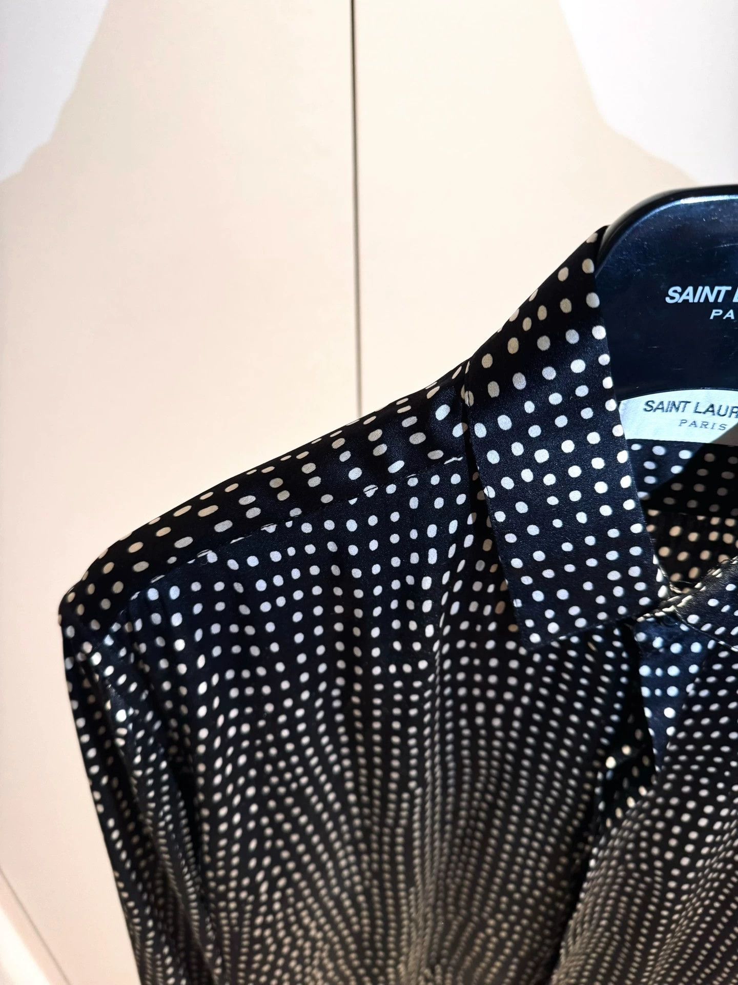 Saint Laurent Paris Saint Laurent 20SS Silk Polka Dot French Pleated Cuff Shirt Size US S / EU 44-46 / 1 - 2 Thumbnail