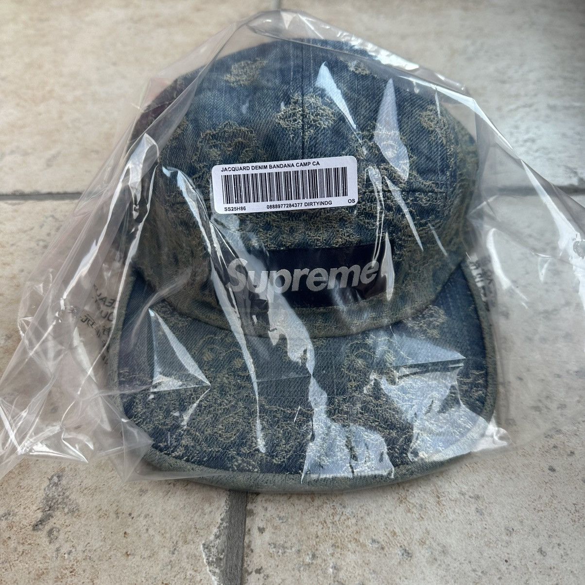Supreme Supreme Bandana Jacquard Denim Camp Cap Blue | Grailed