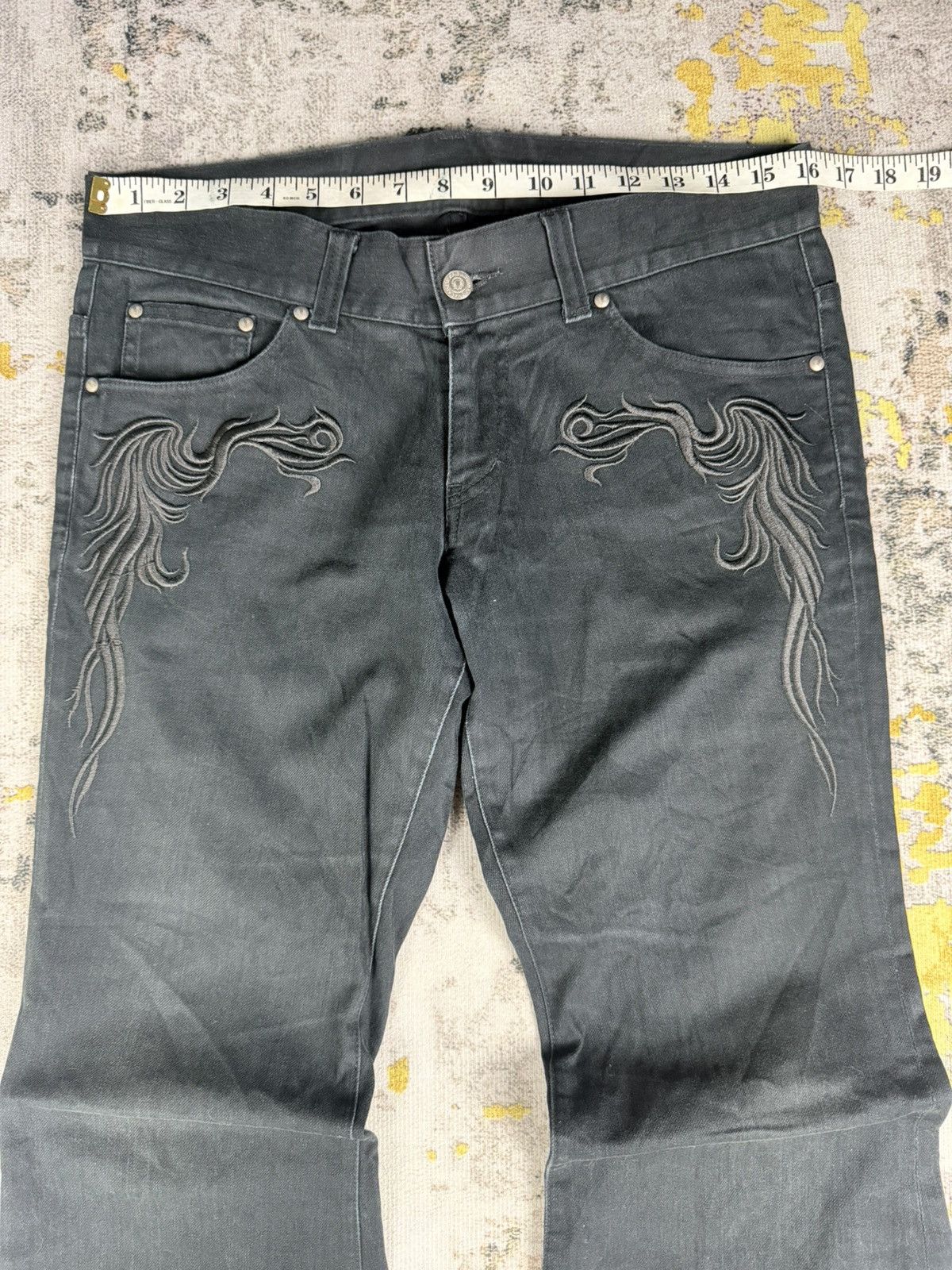 Tornado Mart Rare Tornado Mart Embroider Super Flared Pants Size US 31 - 10 Thumbnail