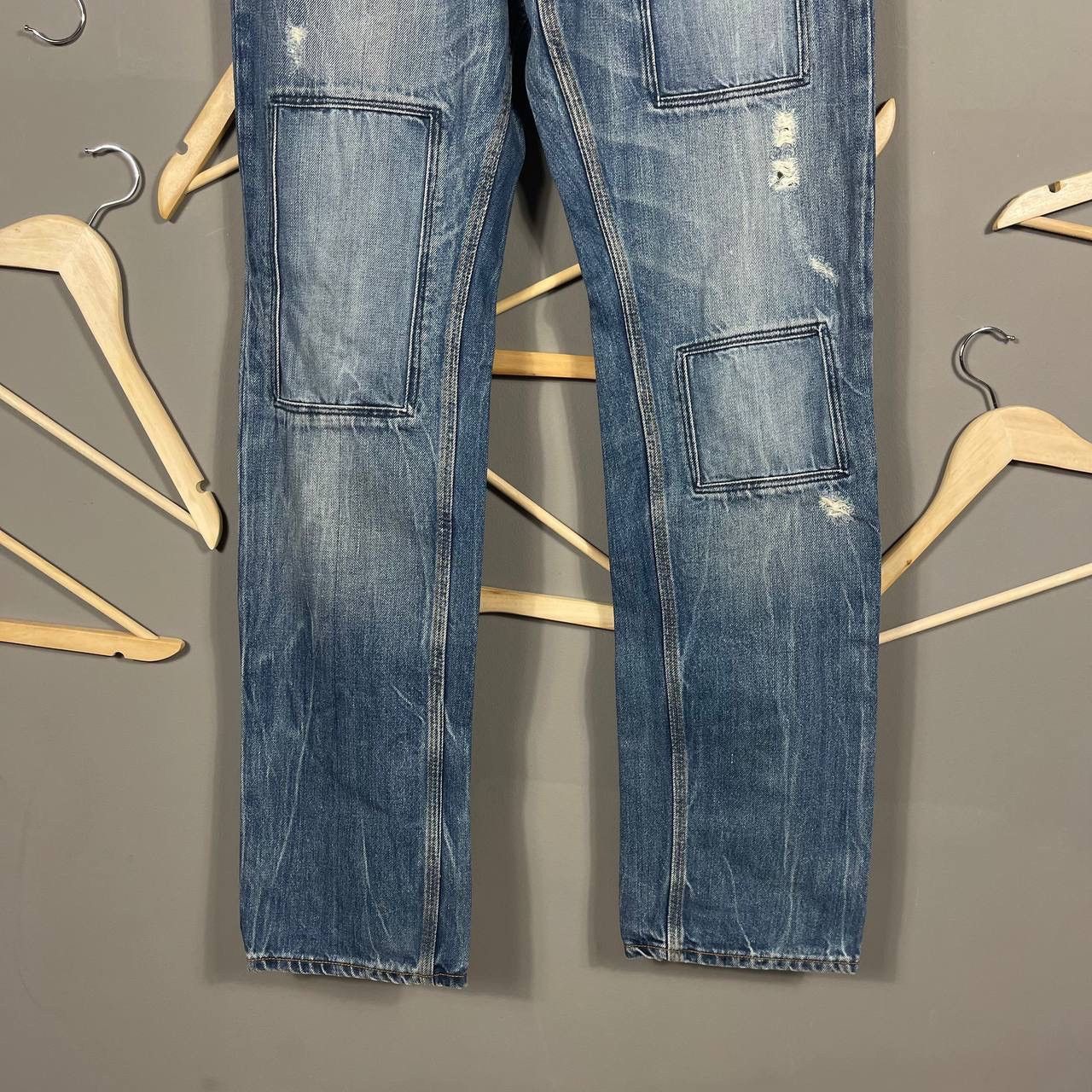 Guess × Vintage Guess Premium Lincoln Distressed Patchwork Jeans - Size 33 Size US 33 - 10 Thumbnail