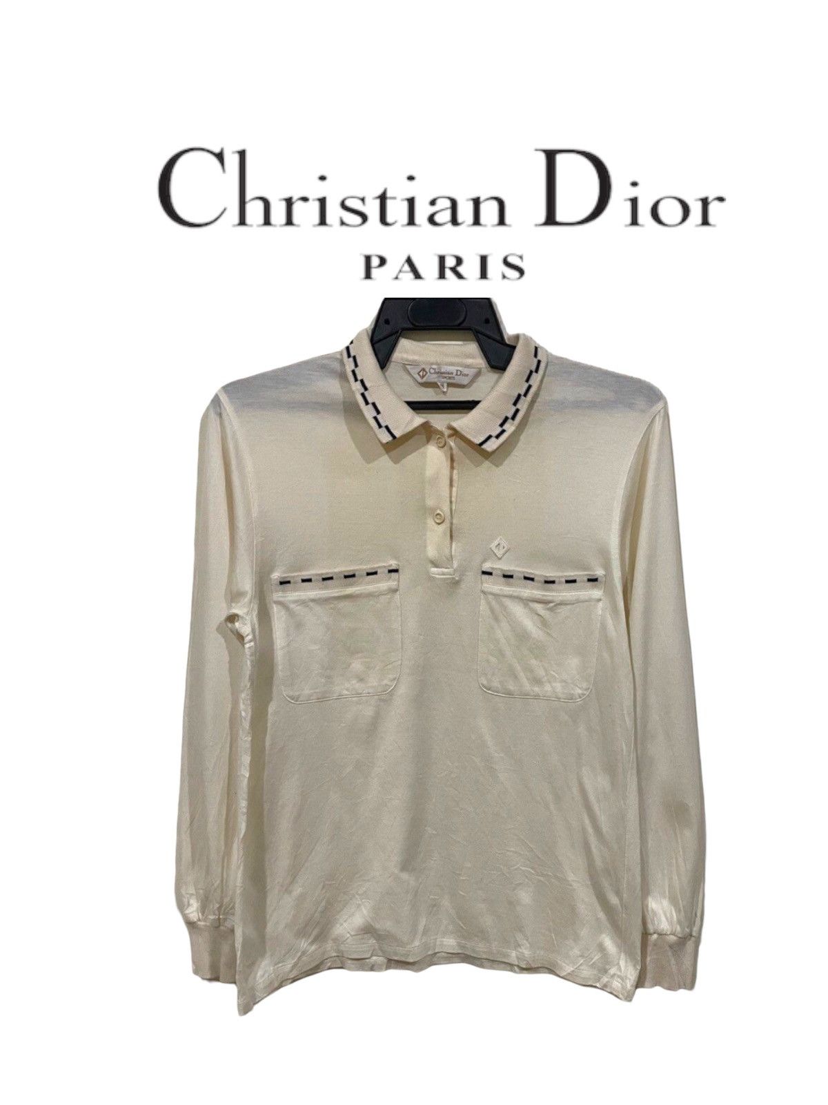 Christian Dior Monsieur Vintage 80s Christian Dior Sports Double Pocket Collar Polos Size US S / EU 44-46 / 1 - 1 Thumbnail
