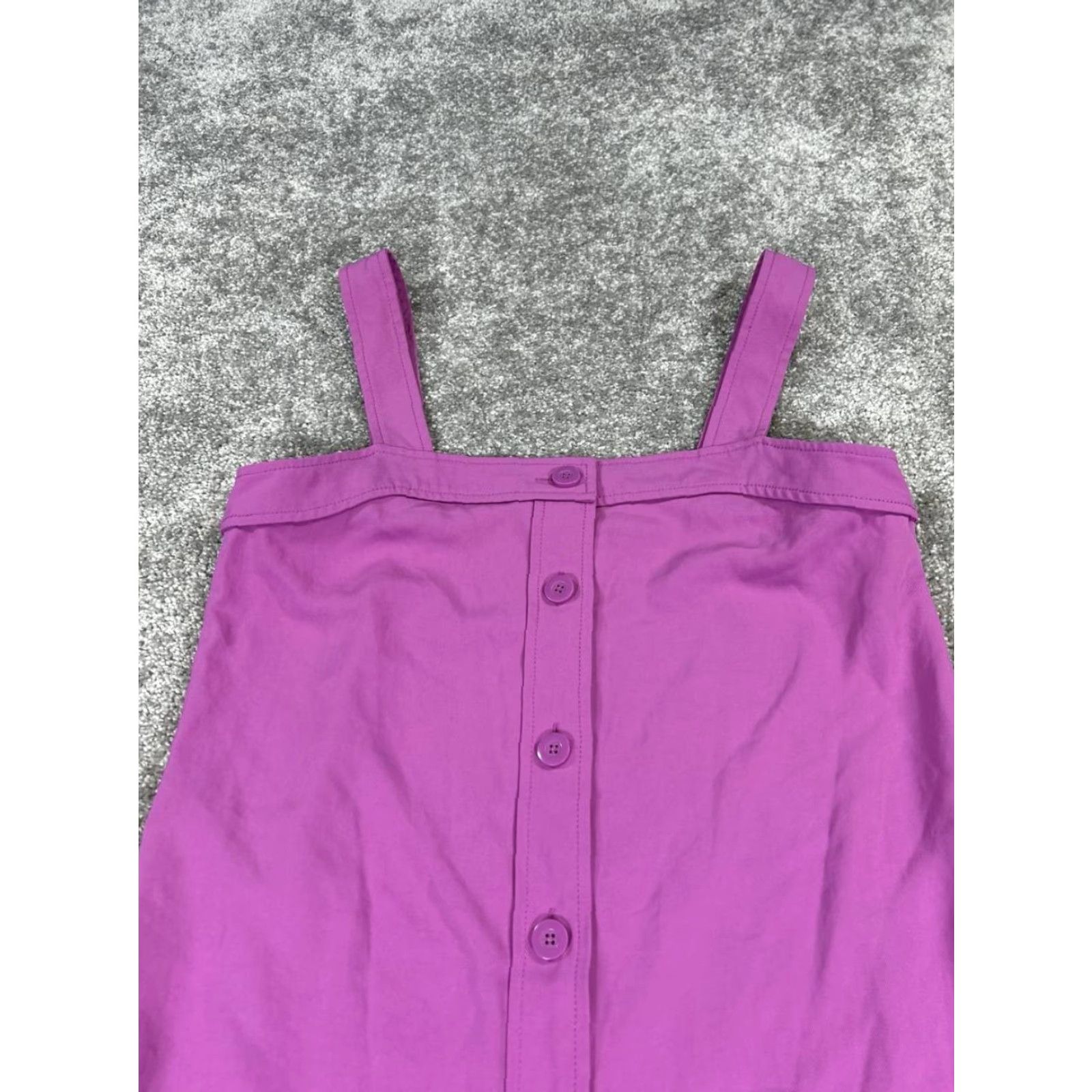 Everlane Everlane Dress Womens 0 Purple Midi A-Line Blouson Shift Sleeveless V-Neck Size XS / US 0-2 / IT 36-38 - 2 Thumbnail