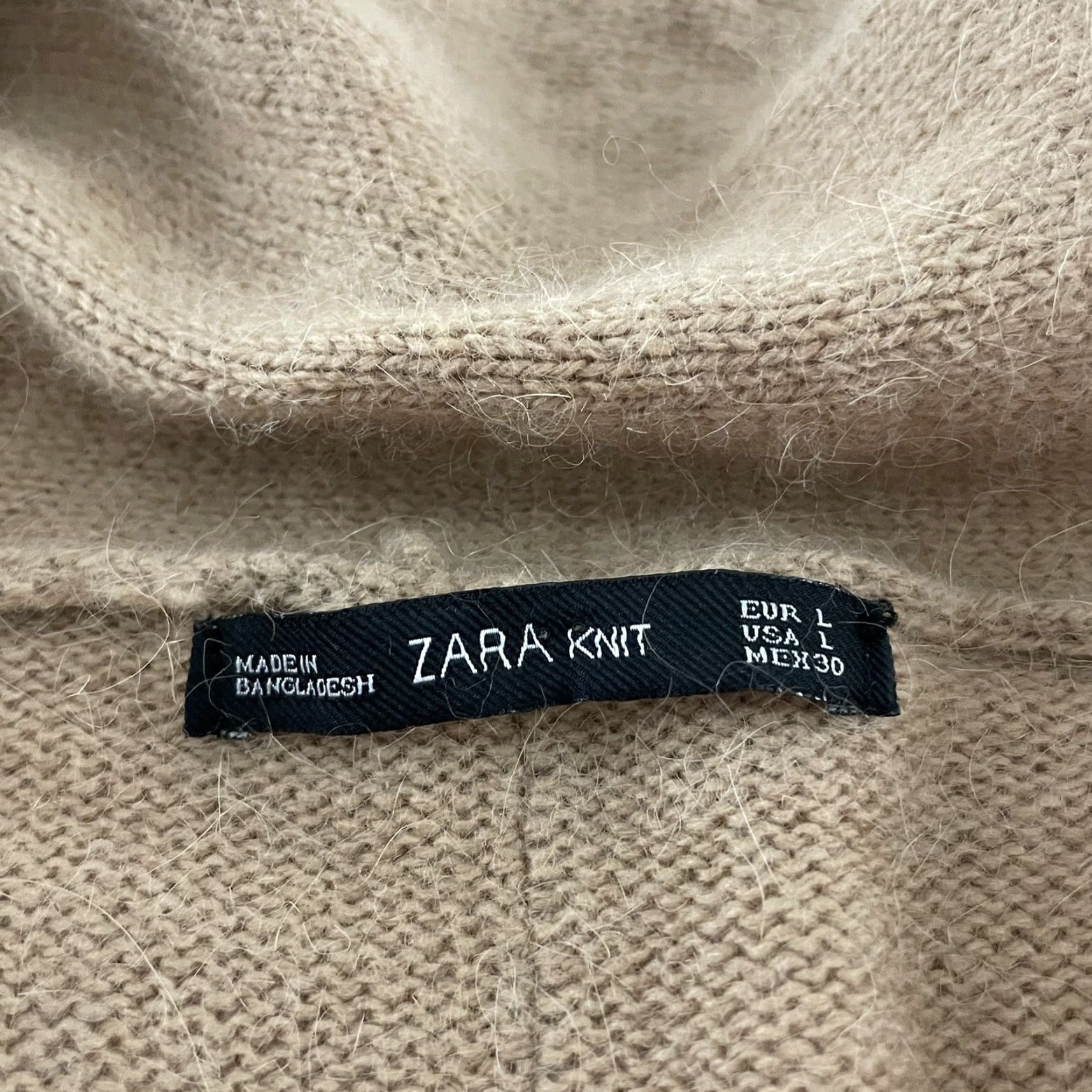 Zara Zara Knit Open Front Long Sleeve Cardigan Sweater Women's Large Tan Brown Cardigan Sweater Women L Brown Open Front Knit Zara Knit Size L / US 10 / IT 46 - 3 Thumbnail