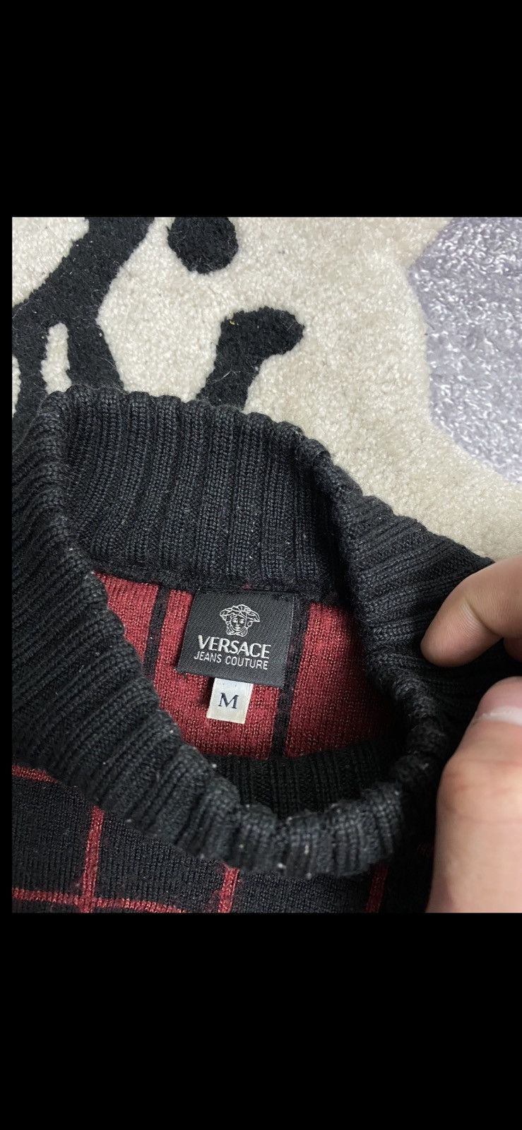 Versace Jeans Couture × Vintage Mens Vintage Versace Jeans Couture Knited Striped Sweater Size US S / EU 44-46 / 1 - 5 Thumbnail