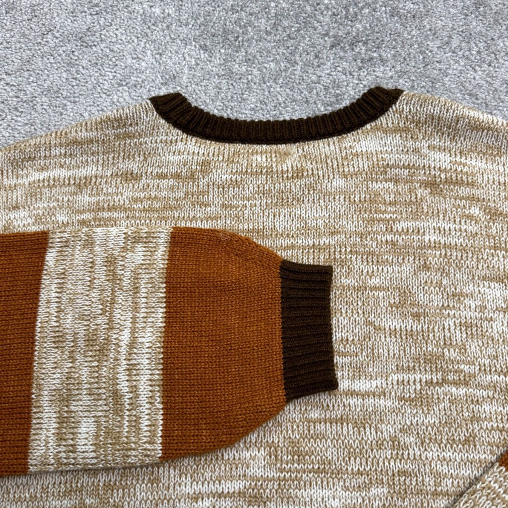 Brixton Brixton Monterey Mojave Striped Pullover Sweater Womens Medium Brown Balloon Sleeve Knit Pullover Size M / US 6-8 / IT 42-44 - 3 Thumbnail