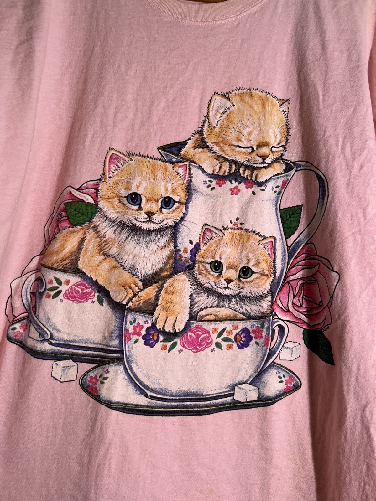 Vintage 90’s 2000’s Y2K VTG Vintage Teacup Cats Retro Indie T Shirt Size US XXL / EU 58 / 5 - 3 Thumbnail
