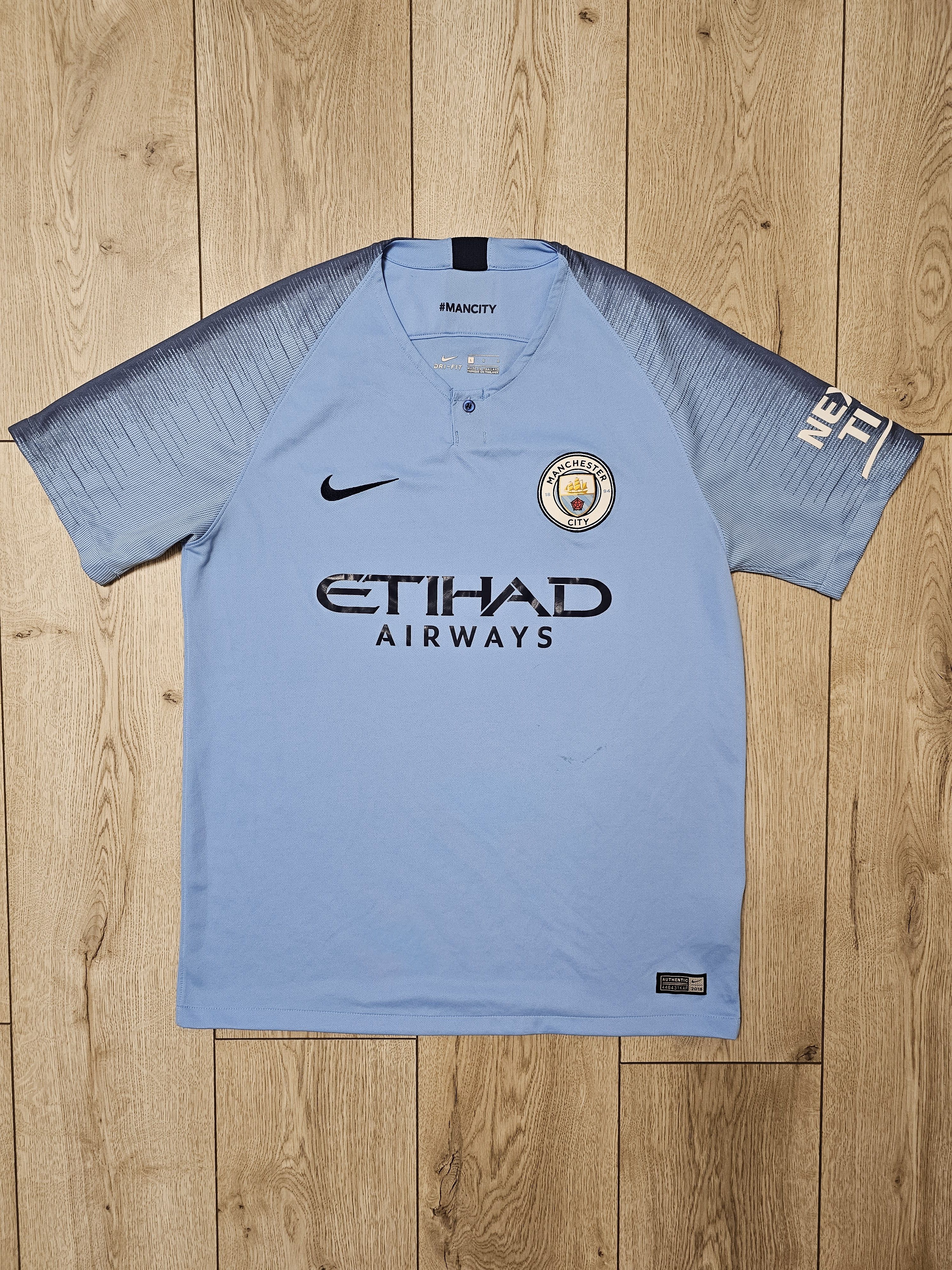 Nike MANCHESTER CITY 2018 2019 HOME FOOTBALL SHIRT SOCCER JERSEY Size US L / EU 52-54 / 3 - 1 Thumbnail
