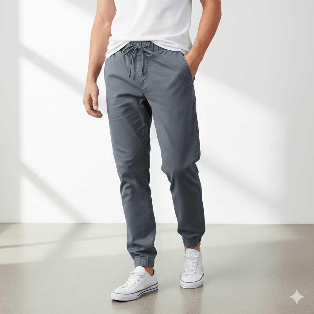 Other Match Men's 32x28" Pants Black 100% Cotton Elastic Waist Size US 32 / EU 48 - 7 Thumbnail