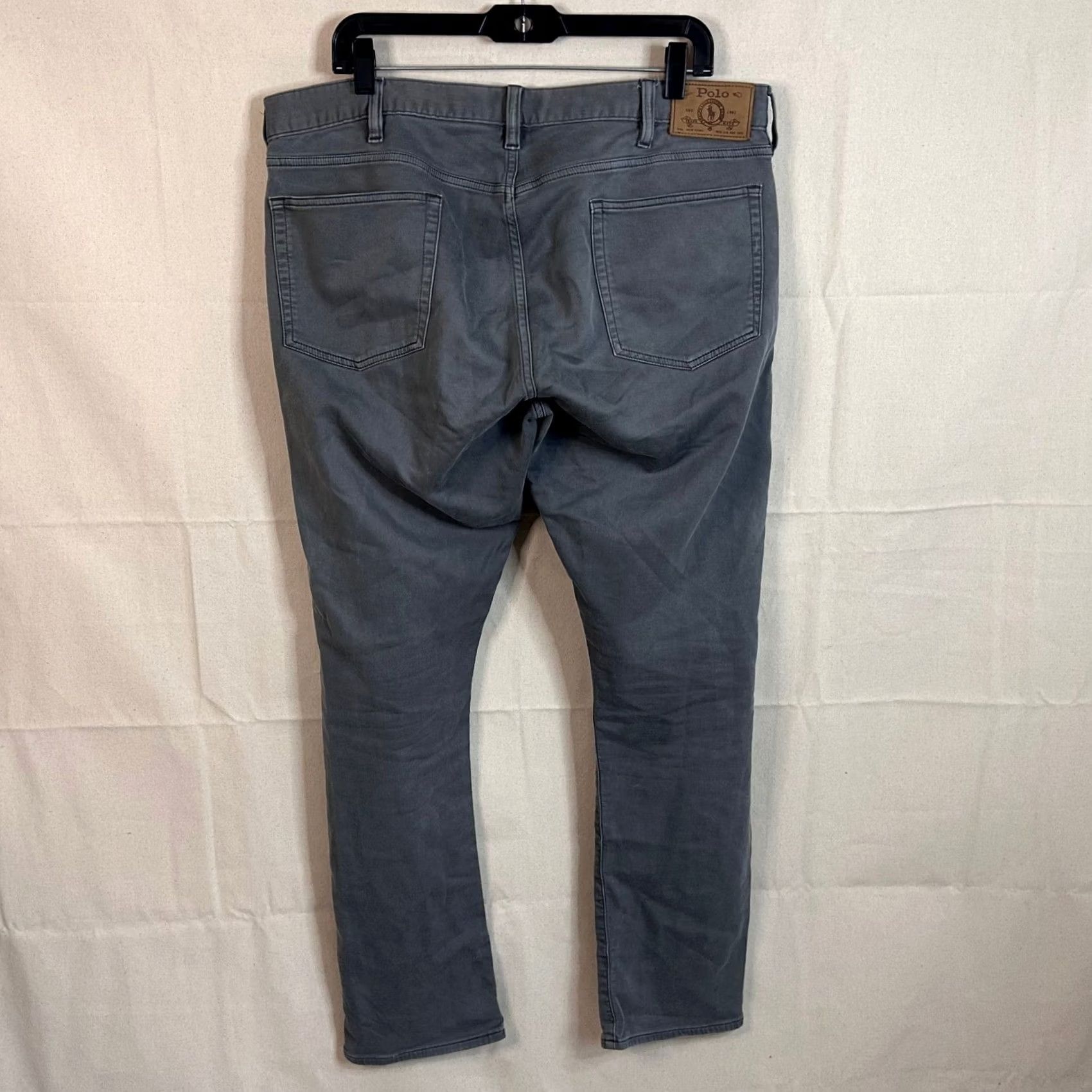 Polo Ralph Lauren Polo Ralph Lauren Gray Solid Cotton Slim Fit Five Pocket Chino Pants 36x32 Mens Size US M / EU 48-50 / 2 - 5 Thumbnail
