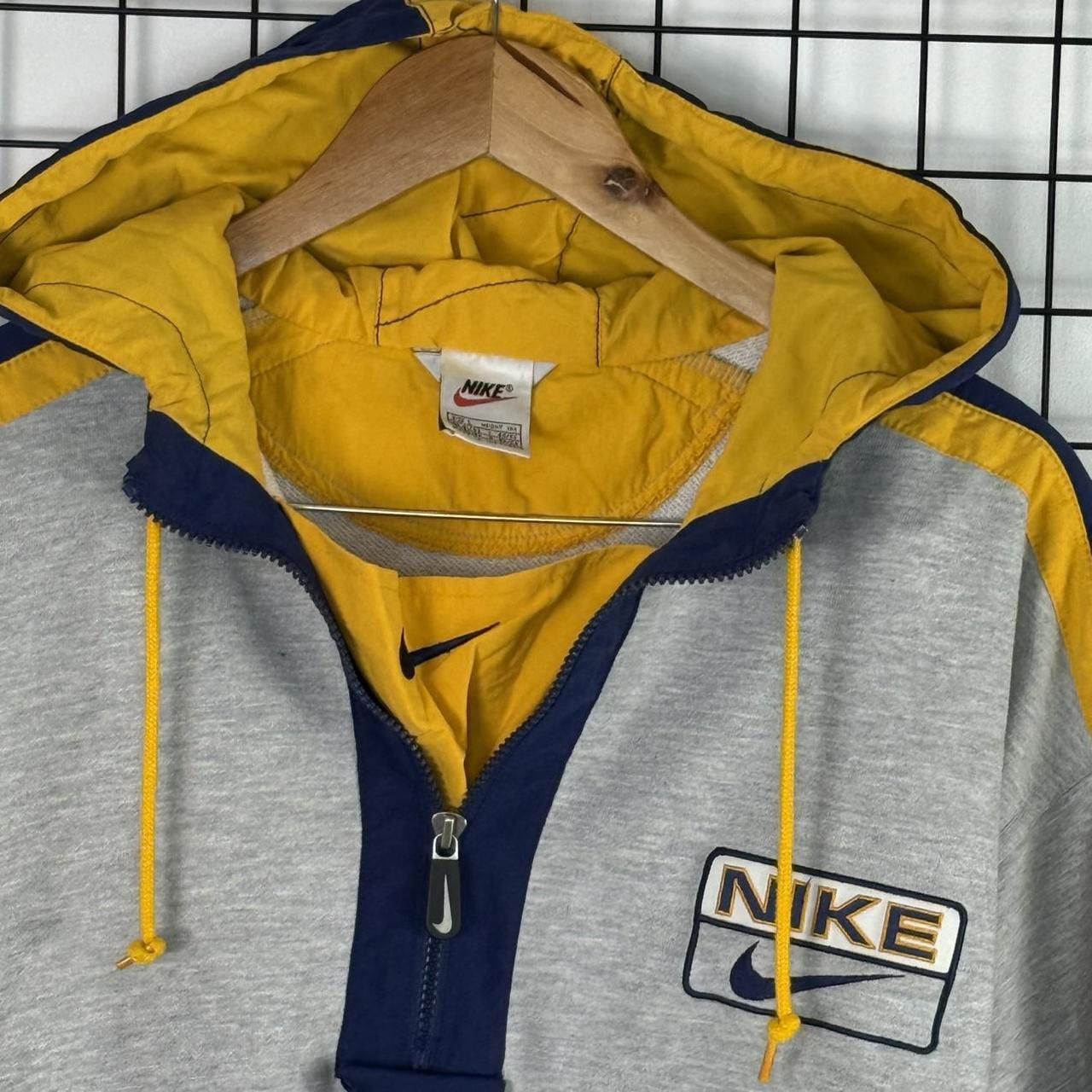 Nike Nike Vintage Hoodie Grey Yellow 90s Retro Mini Swoosh Size US XL / EU 56 / 4 - 5 Thumbnail
