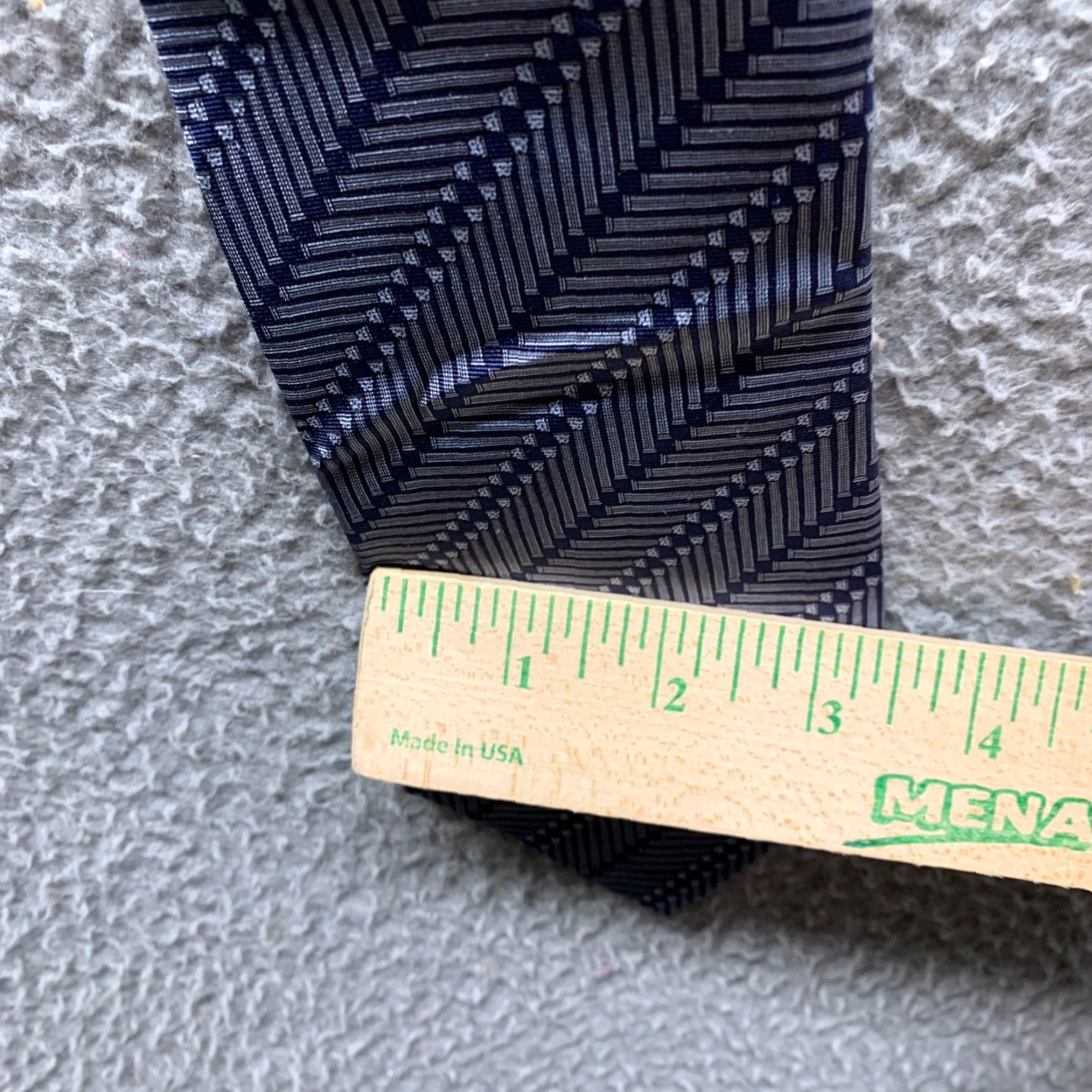Vintage Vintage Diamond Tie Blue Striped Mens 3.5 Inch Silk Necktie Classic 57"-60" One Size Blue Mens Silk Tie Size ONE SIZE - 5 Thumbnail