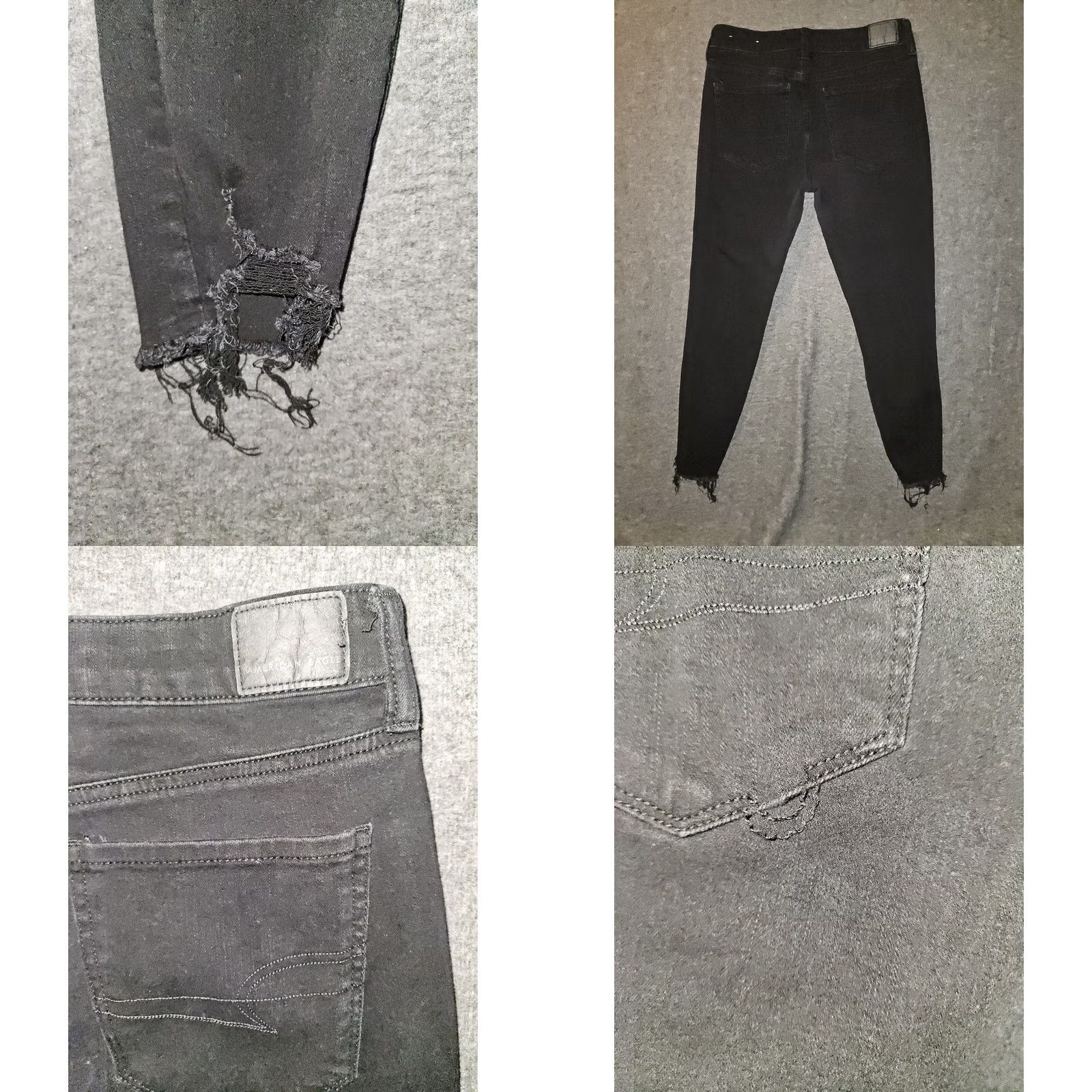 American Eagle Outfitters VINTAGE American Eagle Hi-Rise Jegging Women's 6 Black Mid Rise The Dream Jean Jegging 90s Grunge Distressed Pockets Stretch Womens Size 28" / US 6 / IT 42 - 8 Thumbnail