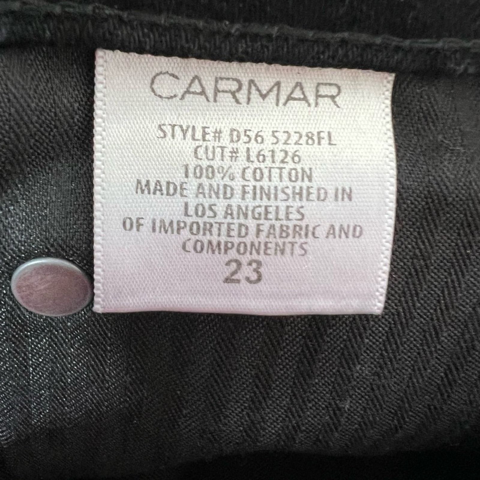 Other CARMAR Flames Black Denim Jeans Shorts Size 23 Button-Fly Size 23" - 6 Thumbnail