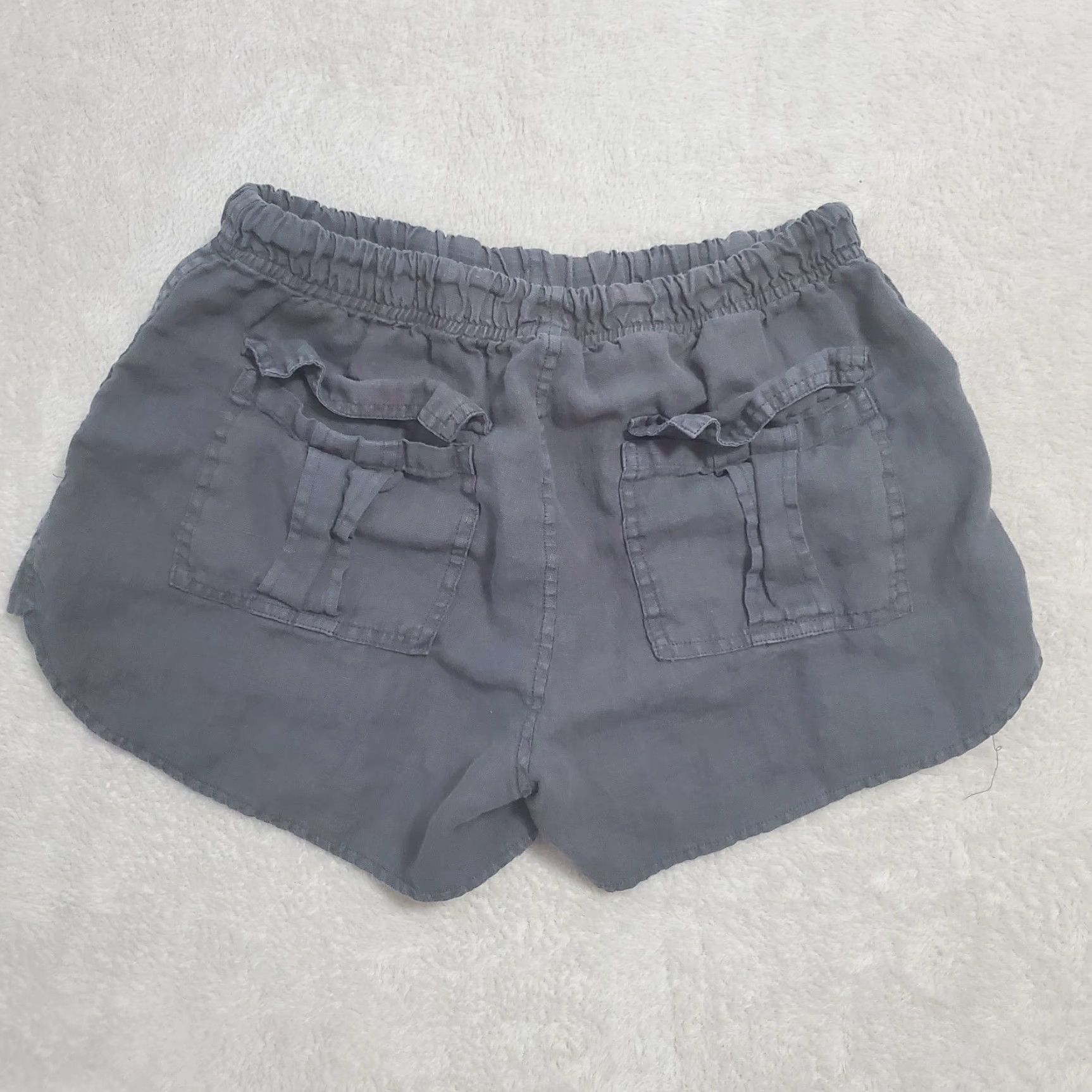 Vintage VINTAGE BLANKNYC Shorts Women 27 Gray Linen Pull On Drawstring Zip Pockets Beach Coastal Size 27" / US 4 / IT 40 - 2 Thumbnail