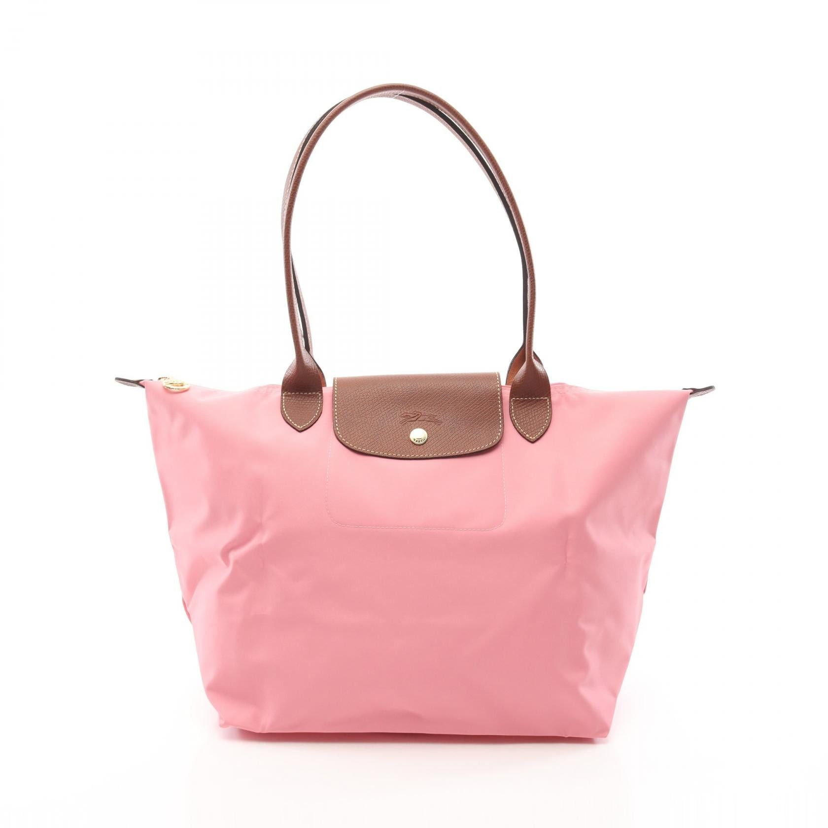 Longchamp Longchamp Le Preage Original L Handbag Tote Bag Nylon Leather Pink Brown Size ONE SIZE - 1 Thumbnail