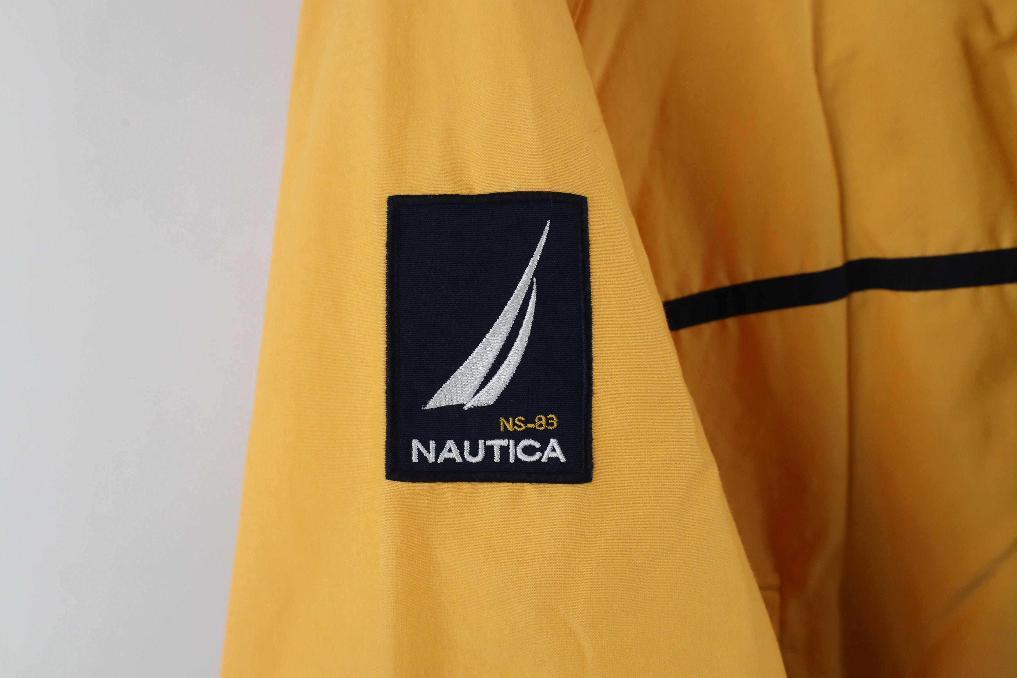 Nautica × Vintage Vintage 90s Nautica Sailing Hooded Windbreaker Jacket Yellow Size US L / EU 52-54 / 3 - 5 Thumbnail