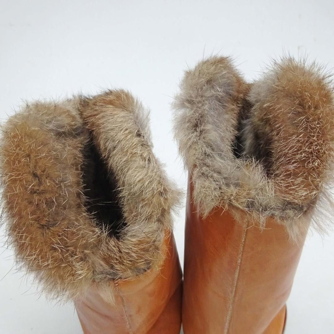 Number (N)ine AW02 "Nowhere Man" Leather Rabbit Fur Boots Size US 10 / EU 43 - 7 Thumbnail