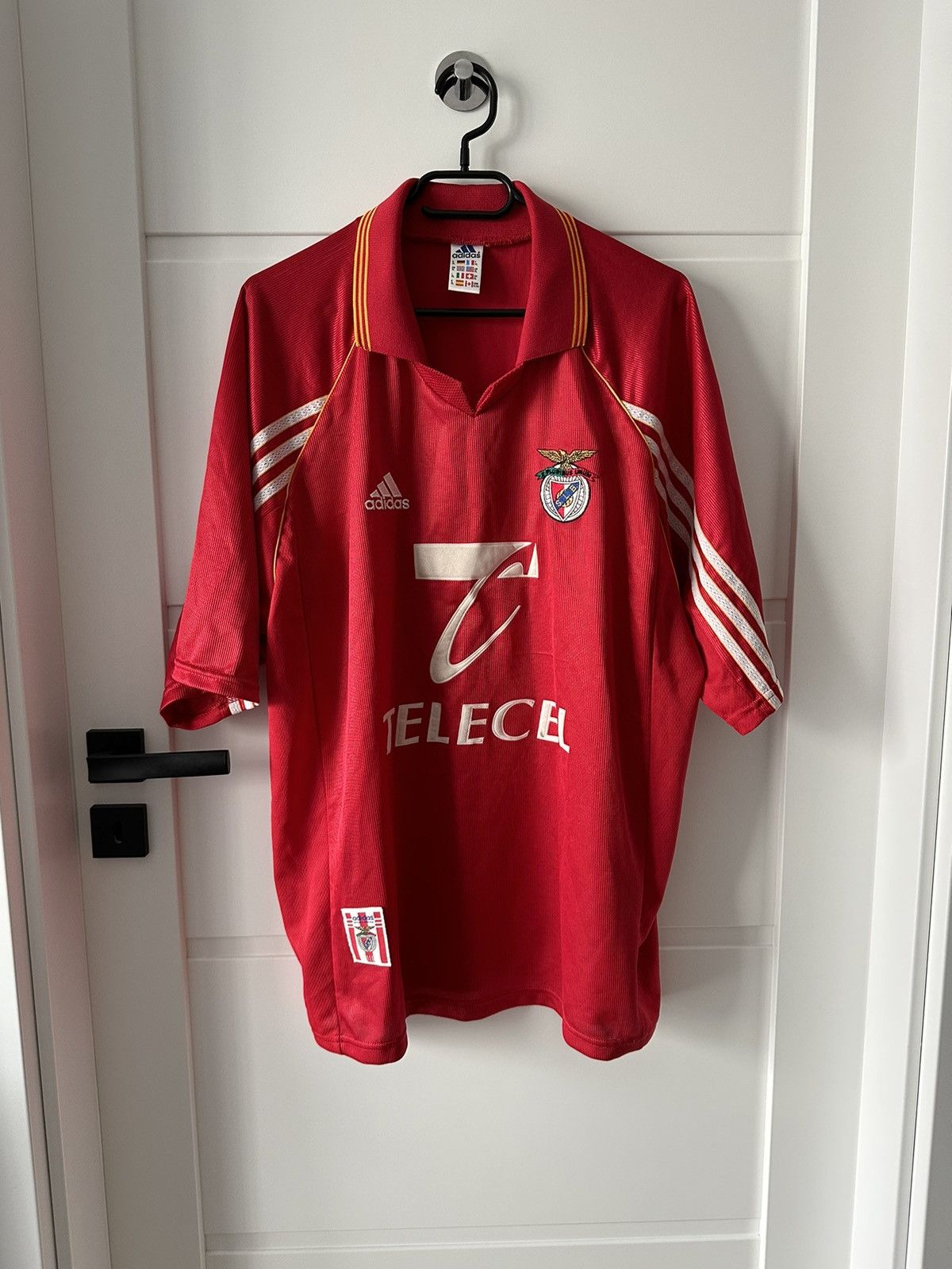 image of 1998 Benfica Portugal Jersey Adidas Soccer Blokecore in Red, Men's (Size XL)