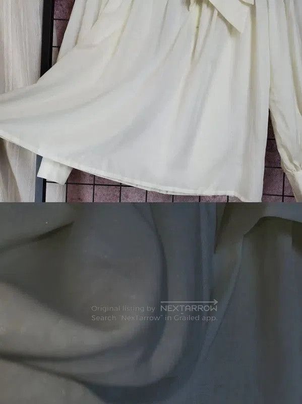 Dior Dior Cream Wool Blend Long Sleeve Blouse . Size M / US 6-8 / IT 42-44 - 5 Thumbnail