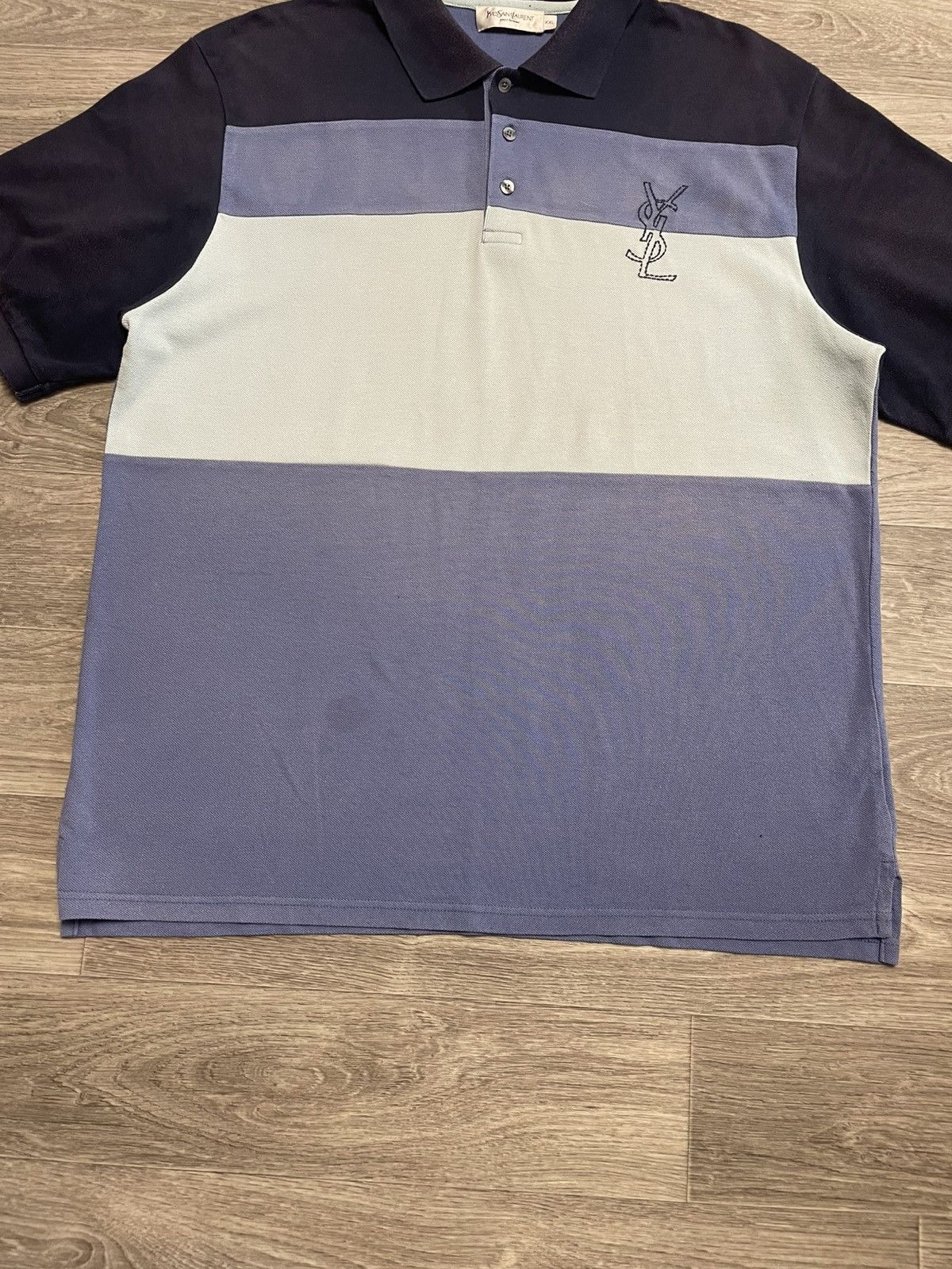 Yves Saint Laurent Vintage Yves Saint Laurent YSL Big Logo Polo Shirt Size US XXL / EU 58 / 5 - 3 Thumbnail