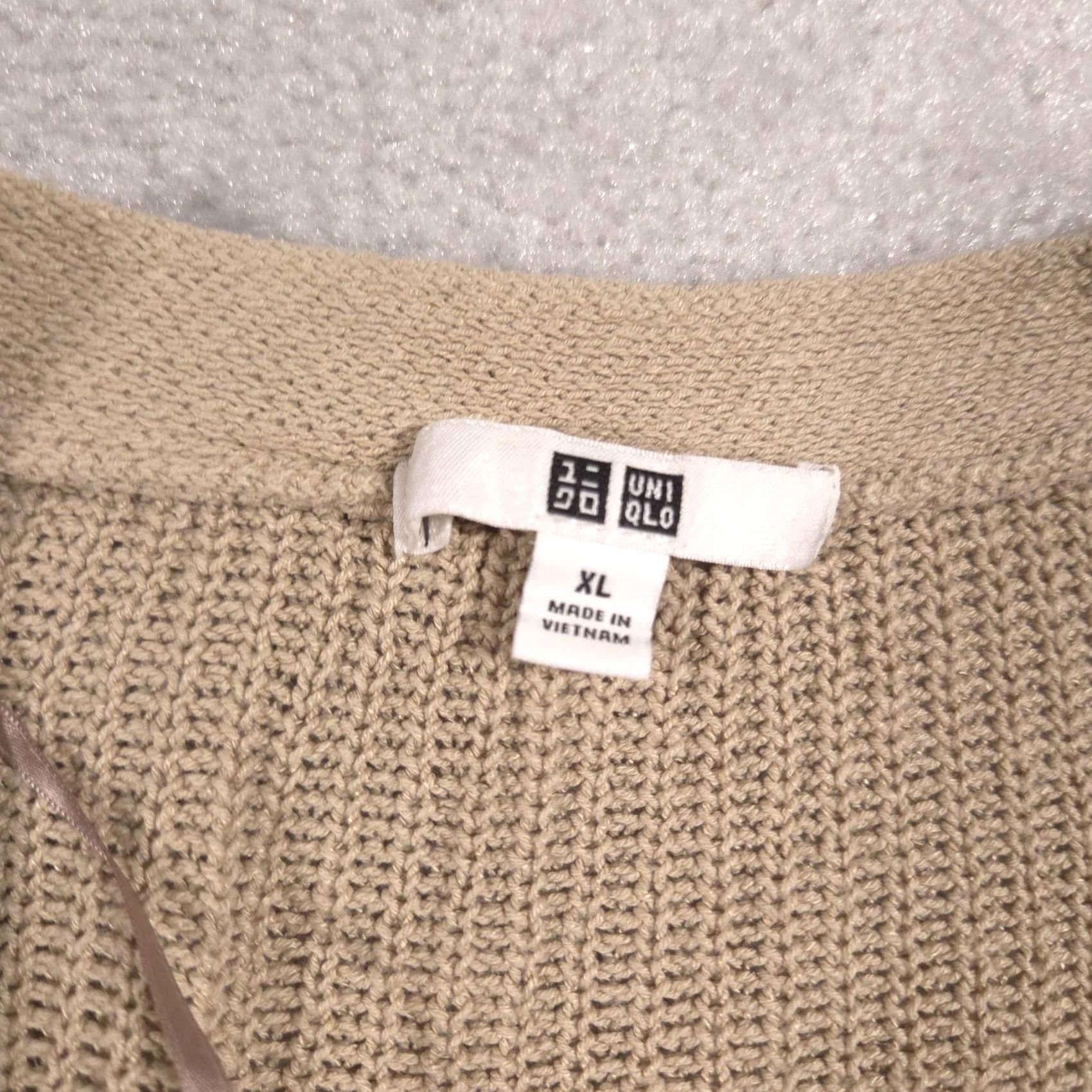 Uniqlo Uniqlo Cardigan Sweater Womens XL Beige Open Front Knit Pockets Linen Blend Shirt Adult XL Beige Knit Pockets V-Neck Open Front Womens Size XL / US 12-14 / IT 48-50 - 5 Thumbnail