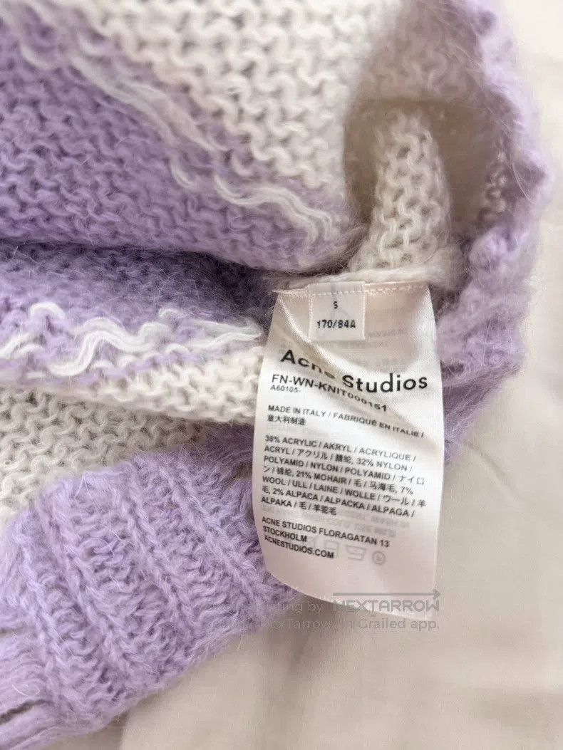 Acne Studios Acne Studios Purple and White Striped Hole Sweater Classic Size S / US 4 / IT 40 - 5 Thumbnail