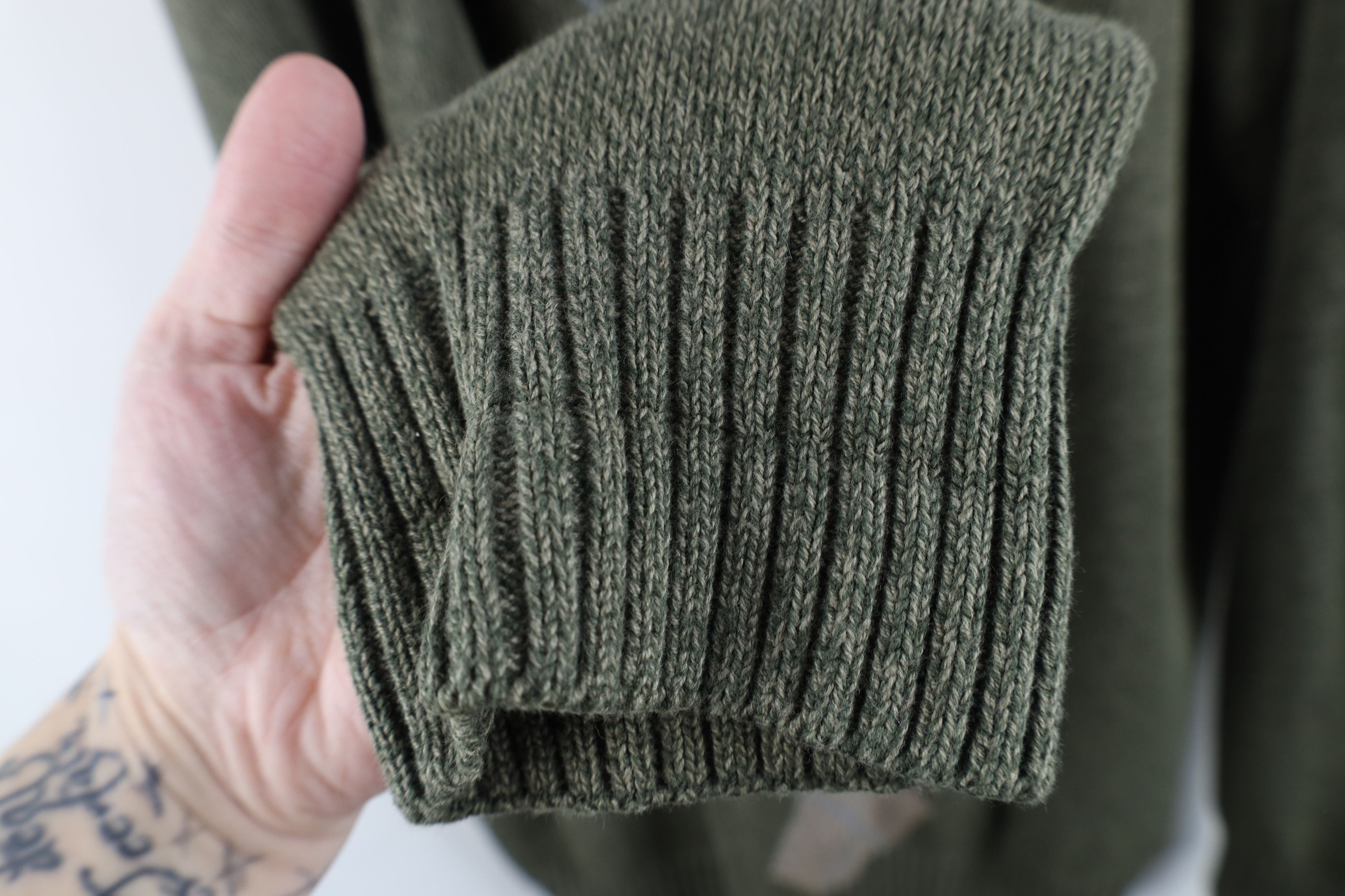 Vintage Vintage 90s Streetwear Cotton Cable Knit Sweater Green Size US XL / EU 56 / 4 - 7 Thumbnail
