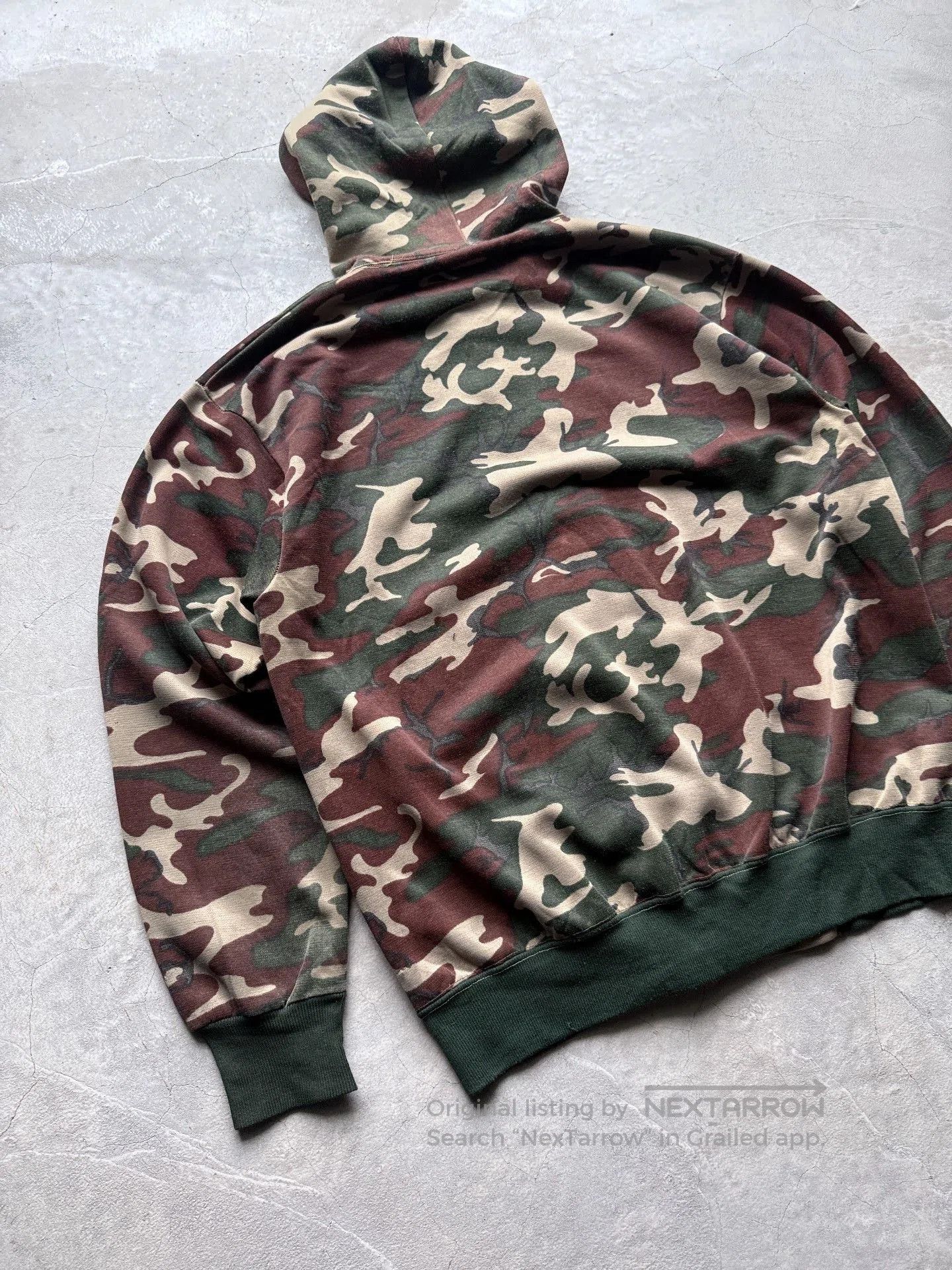 Vintage Vintage 70s Camouflage Zip Hoodie. Size US L / EU 52-54 / 3 - 9 Thumbnail
