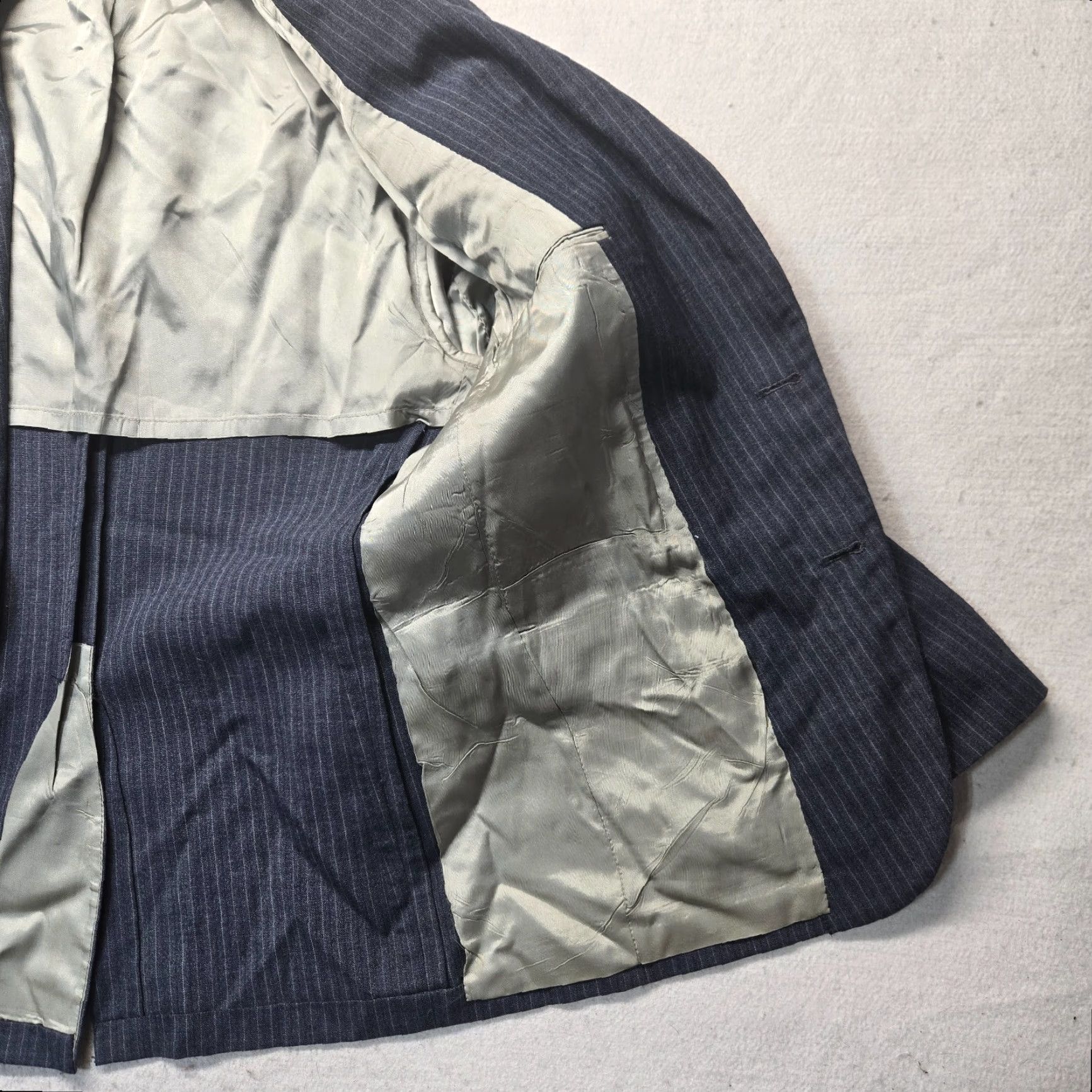 Vintage VINTAGE Johnny Carson Navy Blue Striped Jacket Sport Coat Regular Adult 42 Size US XS / EU 42 / 0 - 2 Thumbnail
