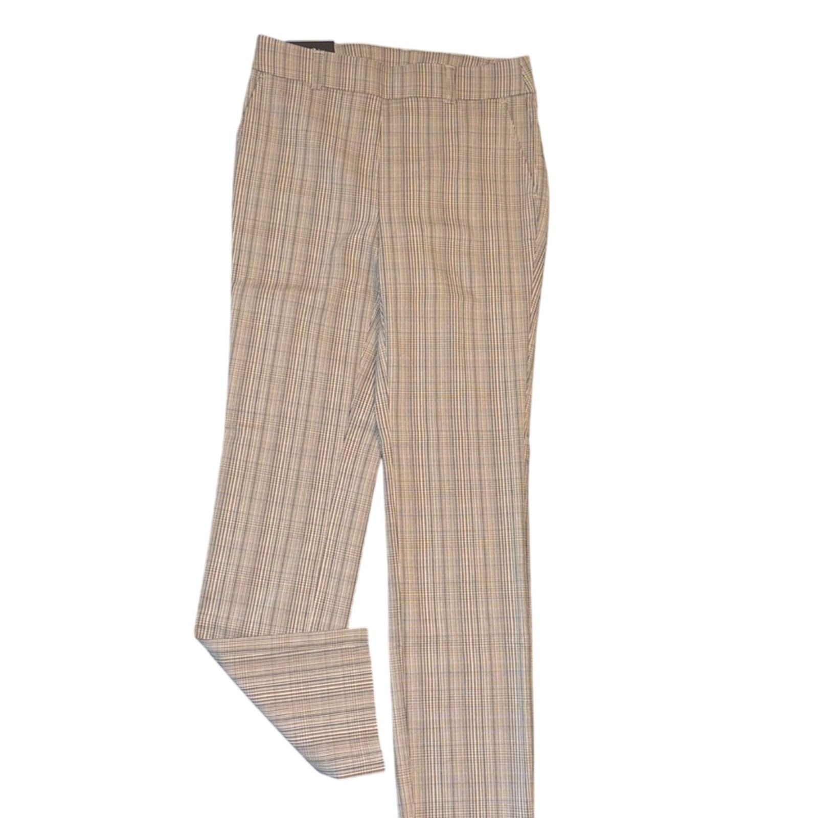 The Unbranded Brand Rafaella Women's Brown Cropped Plaid Pants - Size Small Size 27" / US 4 / IT 40 - 2 Thumbnail