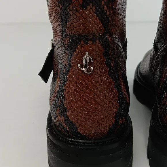 Jimmy Choo Jimmy Choo Youth II Cuoio Snake Print Leather Biker Boots-36 Size US 6 / IT 36 - 14 Thumbnail