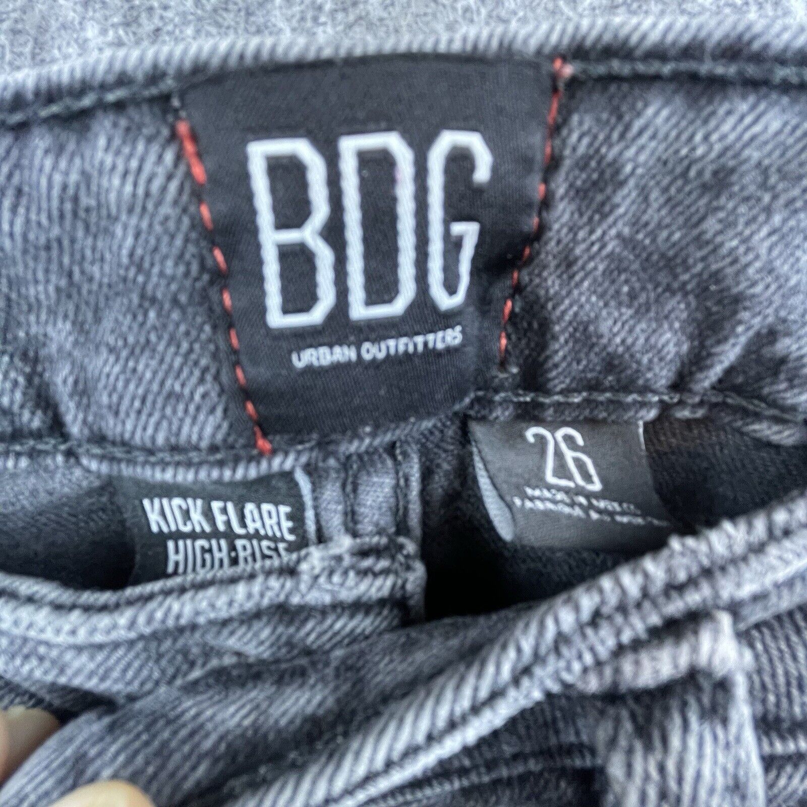 Bdg BDG Jeans Womens 26 Grey High Rise Kick Flare Crop Raw Fray Size 26" / US 2 / IT 38 - 3 Thumbnail