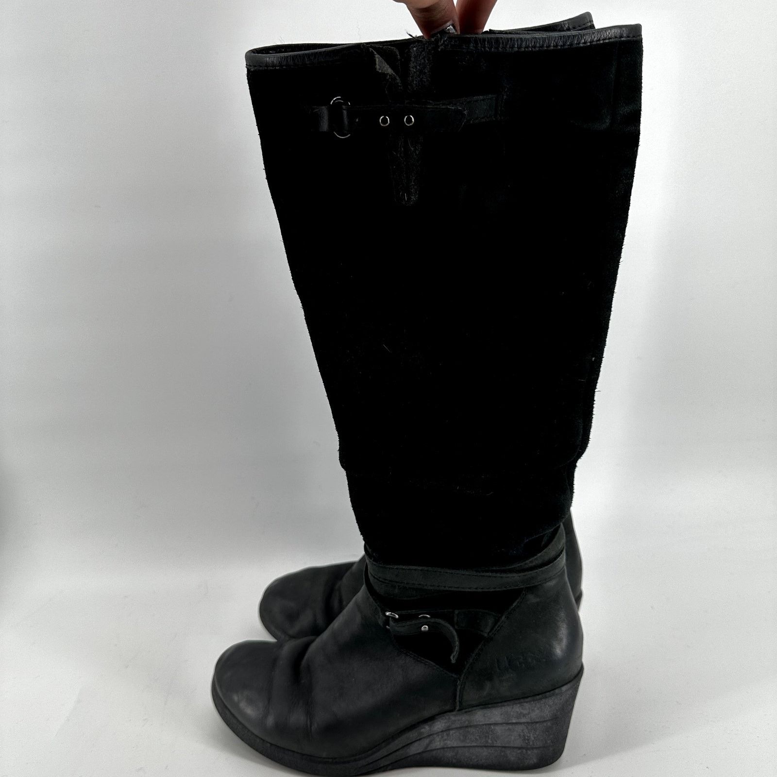 Ugg UGG Lesley Wedge Knee High Boots Waterproof Zip Suede 6 Size US 6 / IT 36 - 3 Thumbnail