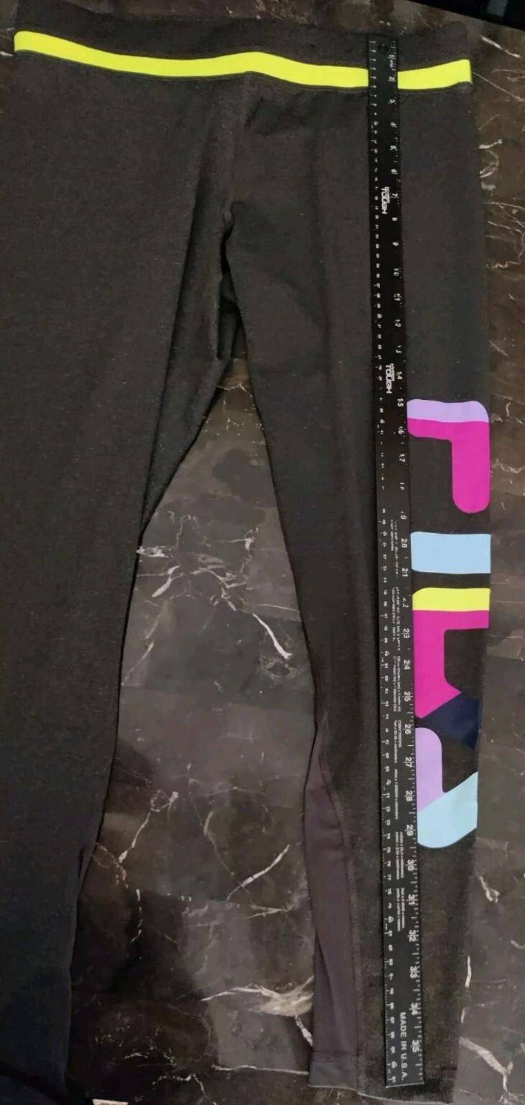 Fila Fila Sport Live In Motion Mesh Leggings Large L Gray Workoo Size 36" / US 14 / IT 50 - 10 Thumbnail