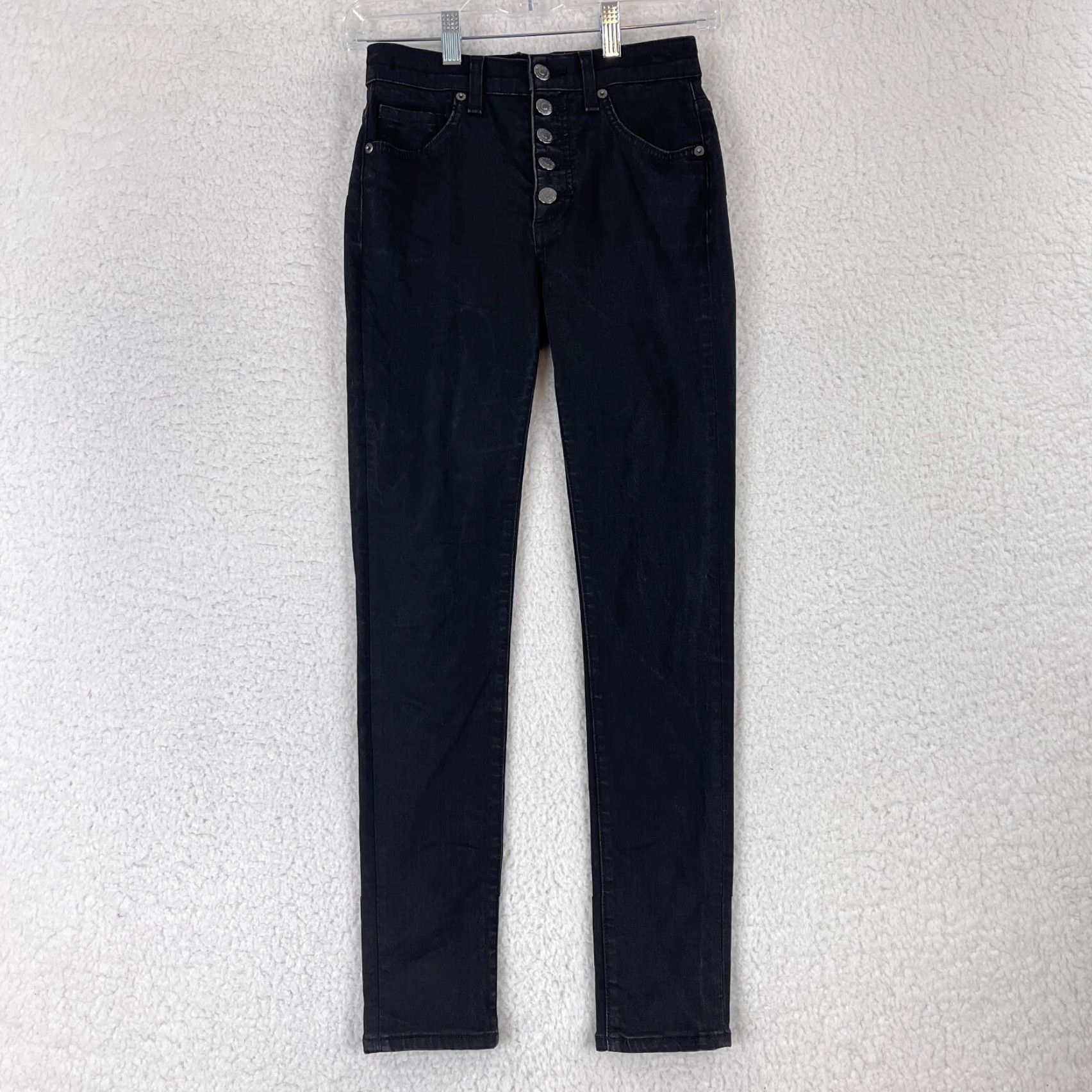 Veronica Beard VERONICA BEARD Debbie Skinny High-Rise Jeans Womens Size 25 Black Denim Mid-Rise Jeans Size 42" / US 20 - 2 Thumbnail