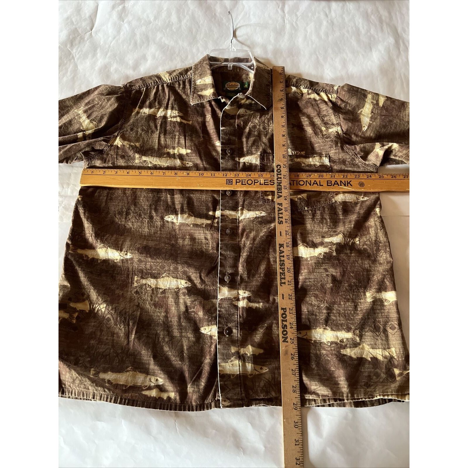 Cabelas Cabelas Shirt Mens L Button Brown Fish All Over Print Cotton Size US L / EU 52-54 / 3 - 10 Thumbnail