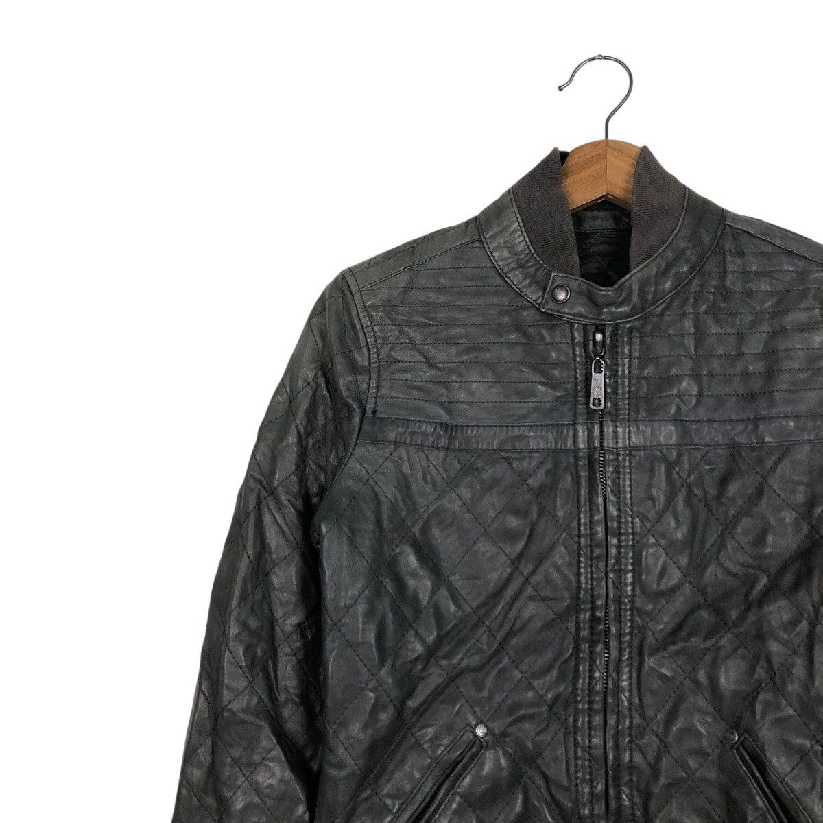 Diesel 📌Rich Black Biker Leather Jacket Diesel Bondage Design Size US XS / EU 42 / 0 - 8 Thumbnail