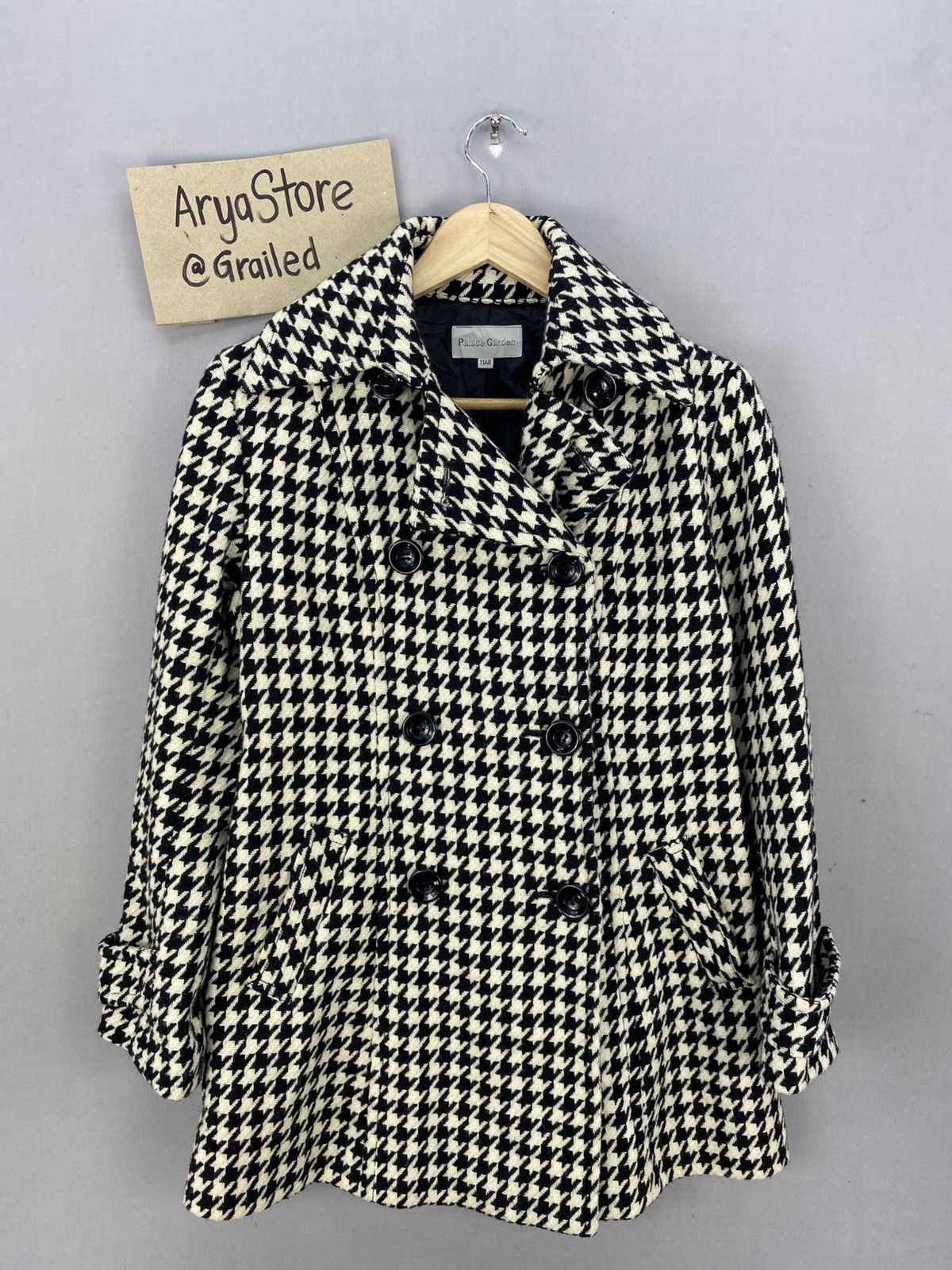 Japanese Brand Houndstooth Double Collar Coat Jacket by Palace Garden Size S / US 4 / IT 40 - 1 Thumbnail