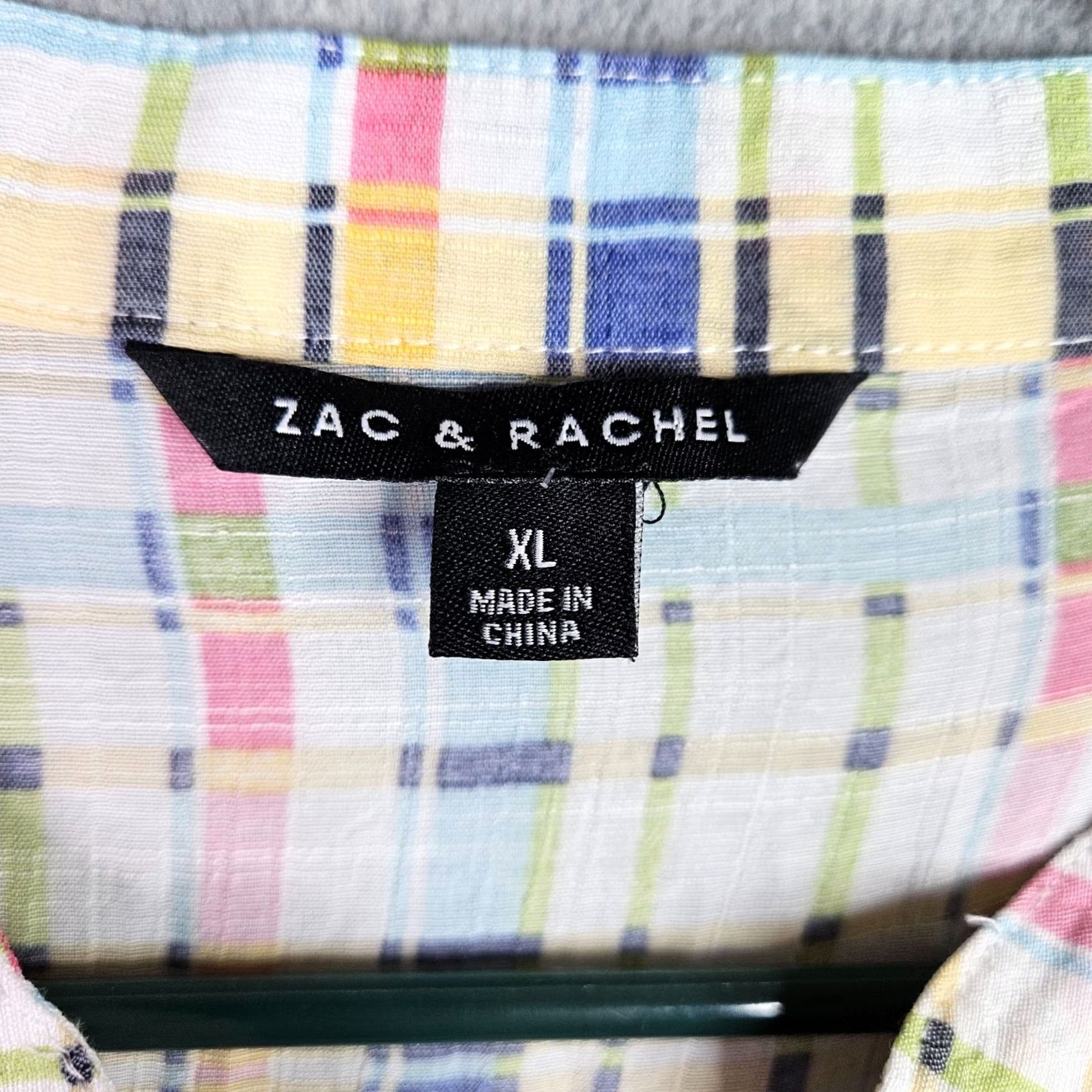Vintage Zac & Rachel Women Plaid Blouse XL Roll Tab Sleeve Lightweight Top NWT Size XL / US 12-14 / IT 48-50 - 3 Thumbnail