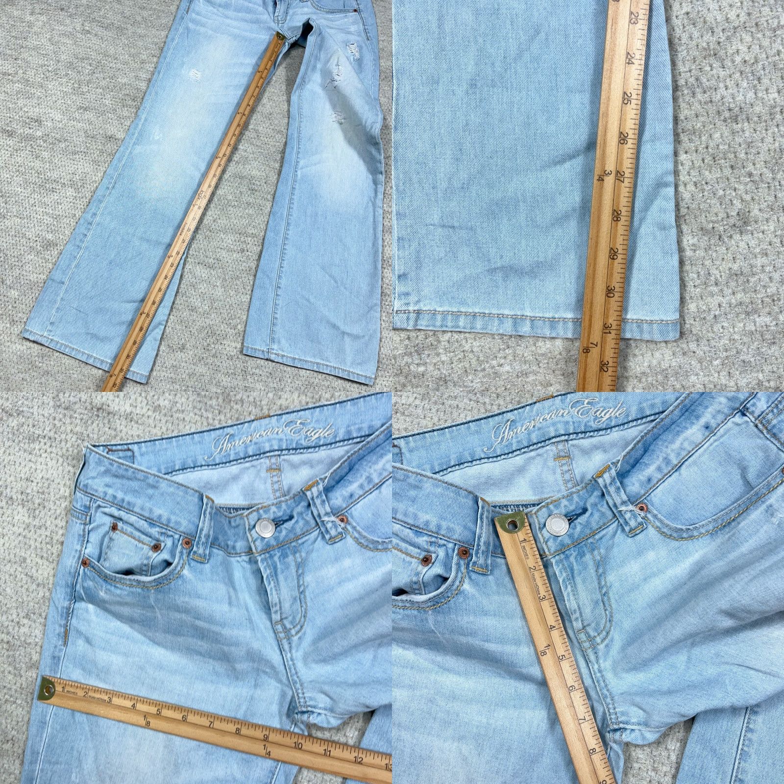 American Eagle Outfitters VINTAGE American Eagle Outfitters Jeans Women 6 Boyfriend Light Wash BLUE 31in 5-Pocket Denim Regular Stretch Zipper Button Logo N/A Size 28" / US 6 / IT 42 - 8 Thumbnail