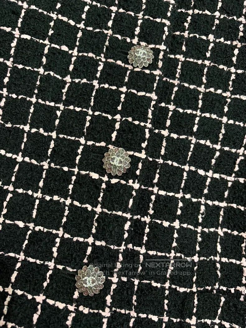 Chanel Chanel Black and pink plaid tweed short coat Size S / US 4 / IT 40 - 3 Thumbnail