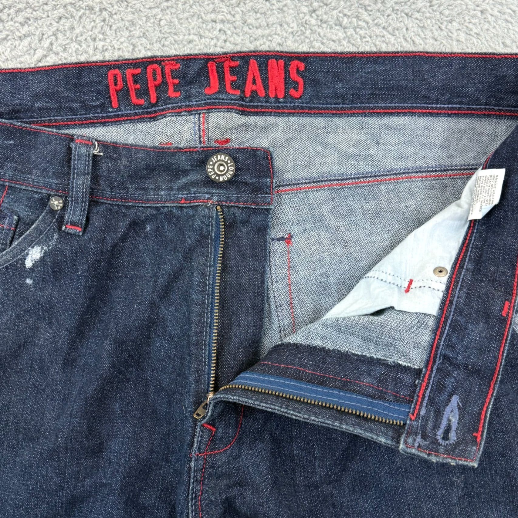 Pepe Jeans VINTAGE Pepe Jeans Jeans 5-Pocket Denim Straight Blue 38x32 Mens Baggy 90s Logo Size US 38 / EU 54 - 7 Thumbnail