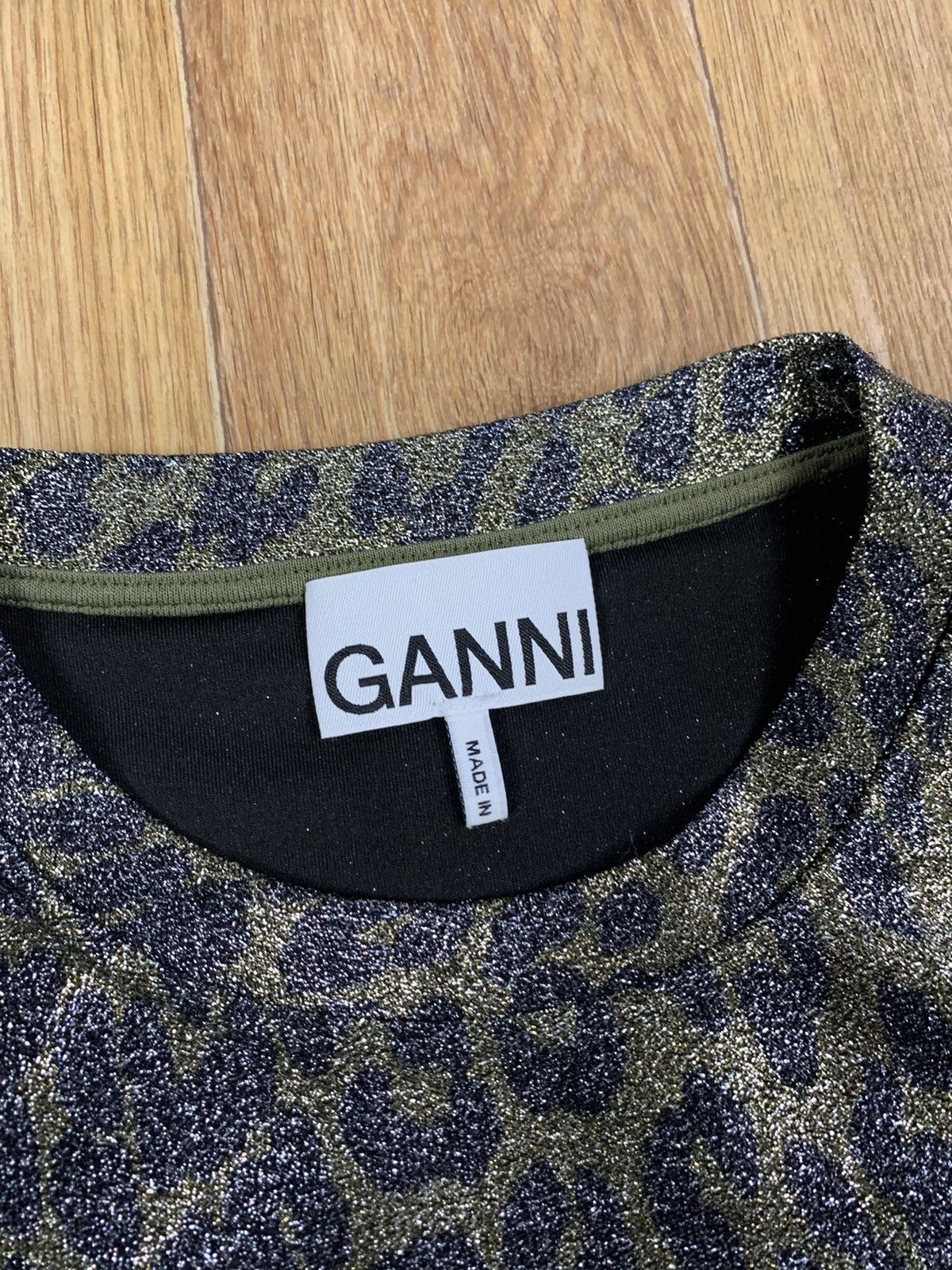 Ganni Ganni Leopard Print Green Polyester T-shirt Size S / US 4 / IT 40 - 2 Thumbnail