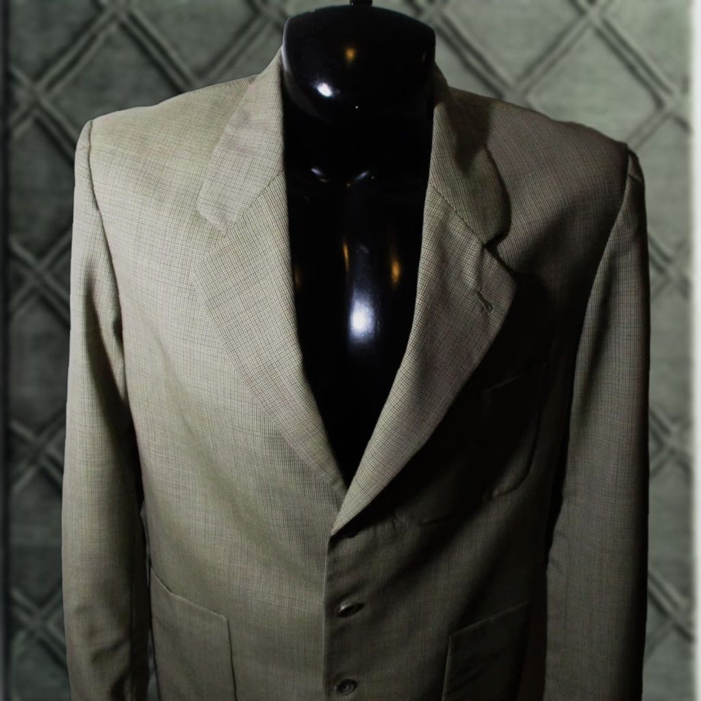Banana Republic VINTAGE Banana Republic Blazer Jacket 100% Wool Tan Brown 42 Short Men's Three-Button Single-Breasted Check Pattern Clothing Mens Size US 42 / EU 58 - 1 Thumbnail