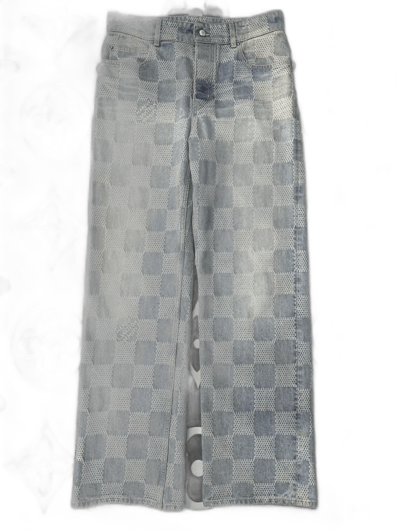 Louis Vuitton LV checkered straight jeans Size US 33 - 1 Thumbnail