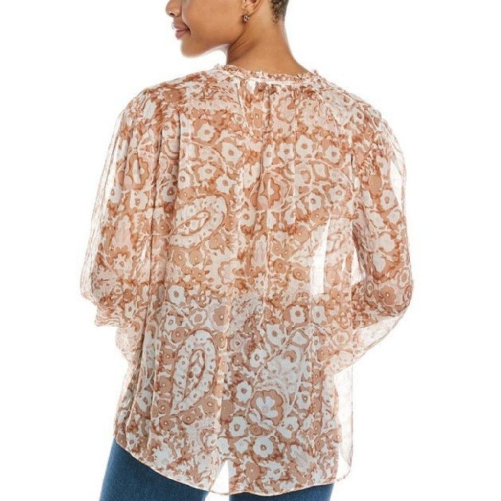 Joie NWT Limited Edition Joie brushed clay print peasant blouse L Size L / US 10 / IT 46 - 2 Thumbnail