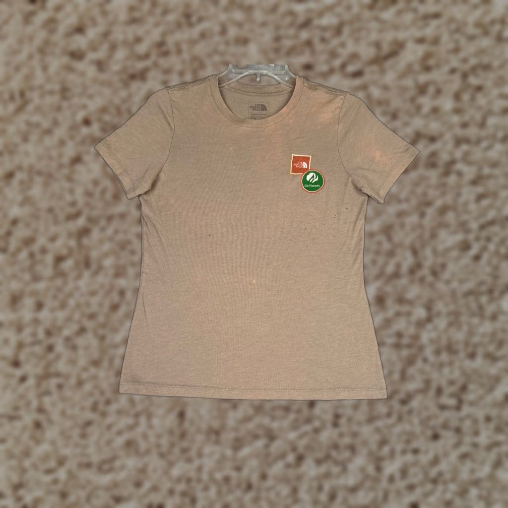 The North Face The North Face Shirt Women S Beige Short Sleeve Cotton Blend Tee Casual Readers Note: Bleach spots, holes, print cracking Size S / US 4 / IT 40 - 1 Thumbnail