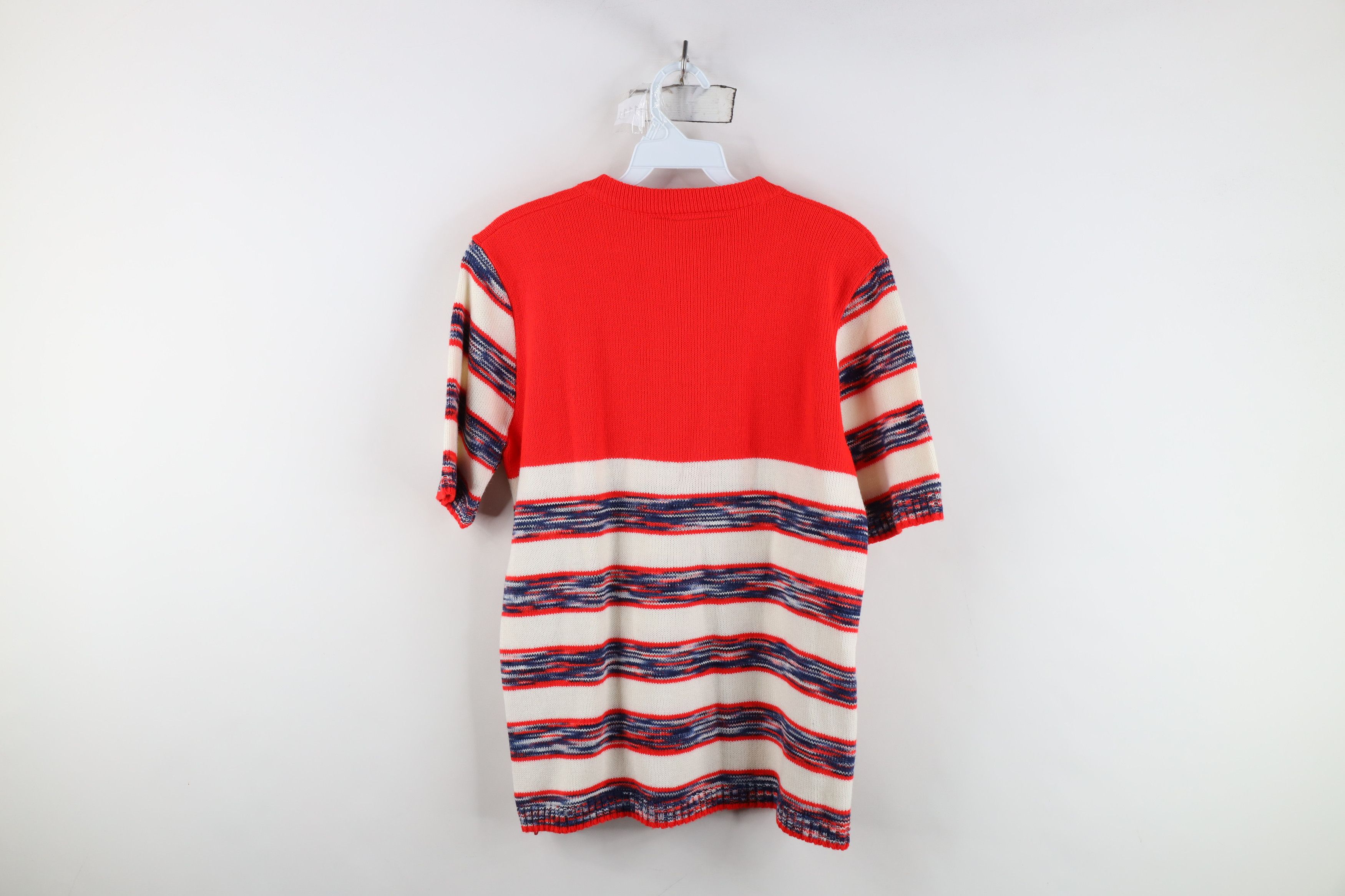 Vintage Vintage 60s Streetwear Striped Short Sleeve Knit Sweater Size M / US 6-8 / IT 42-44 - 7 Thumbnail