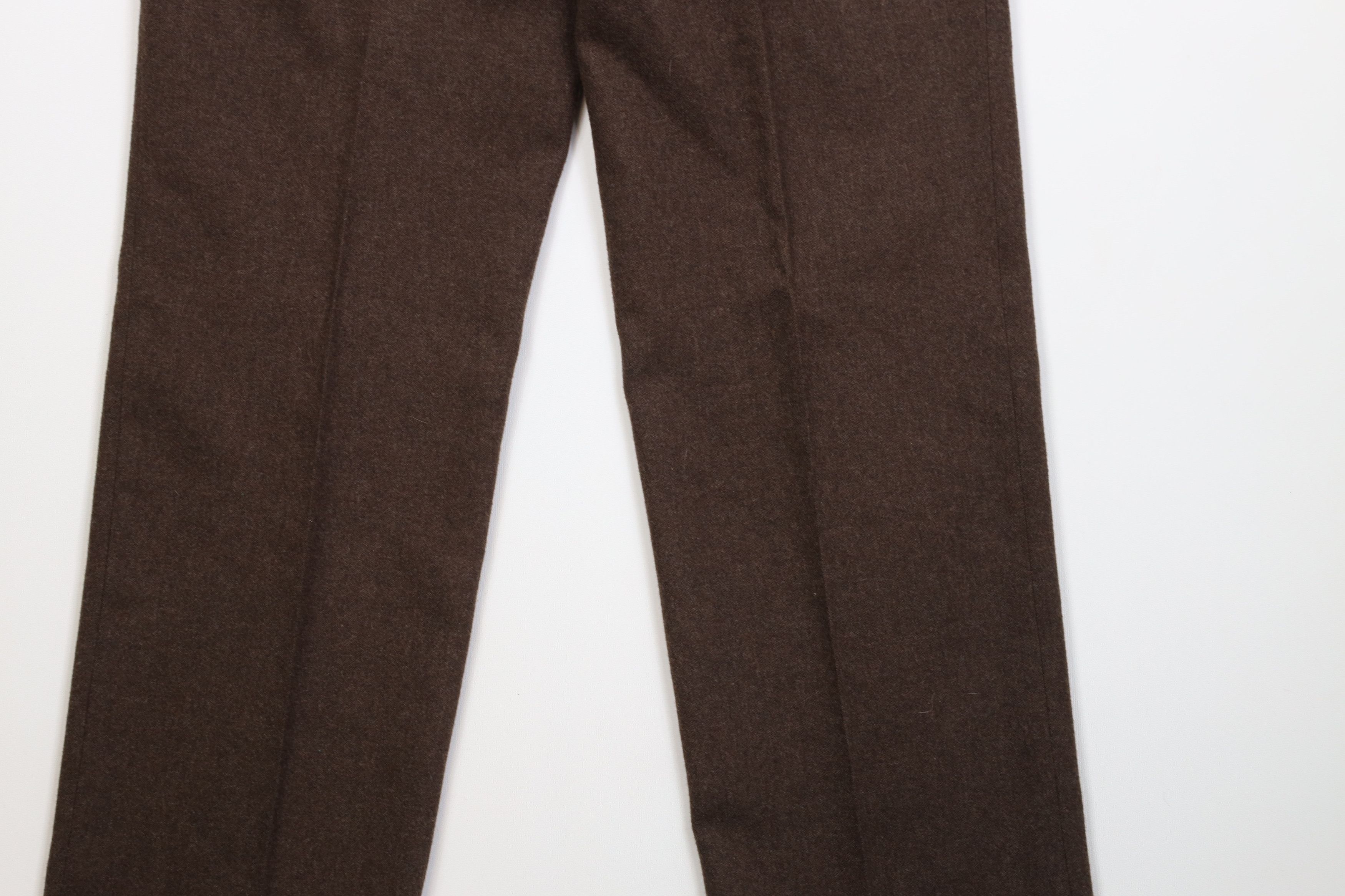 Vintage Vintage 70s Streetwear Wool Wide Leg Chino Pants Brown USA Size US 34 / EU 50 - 13 Thumbnail